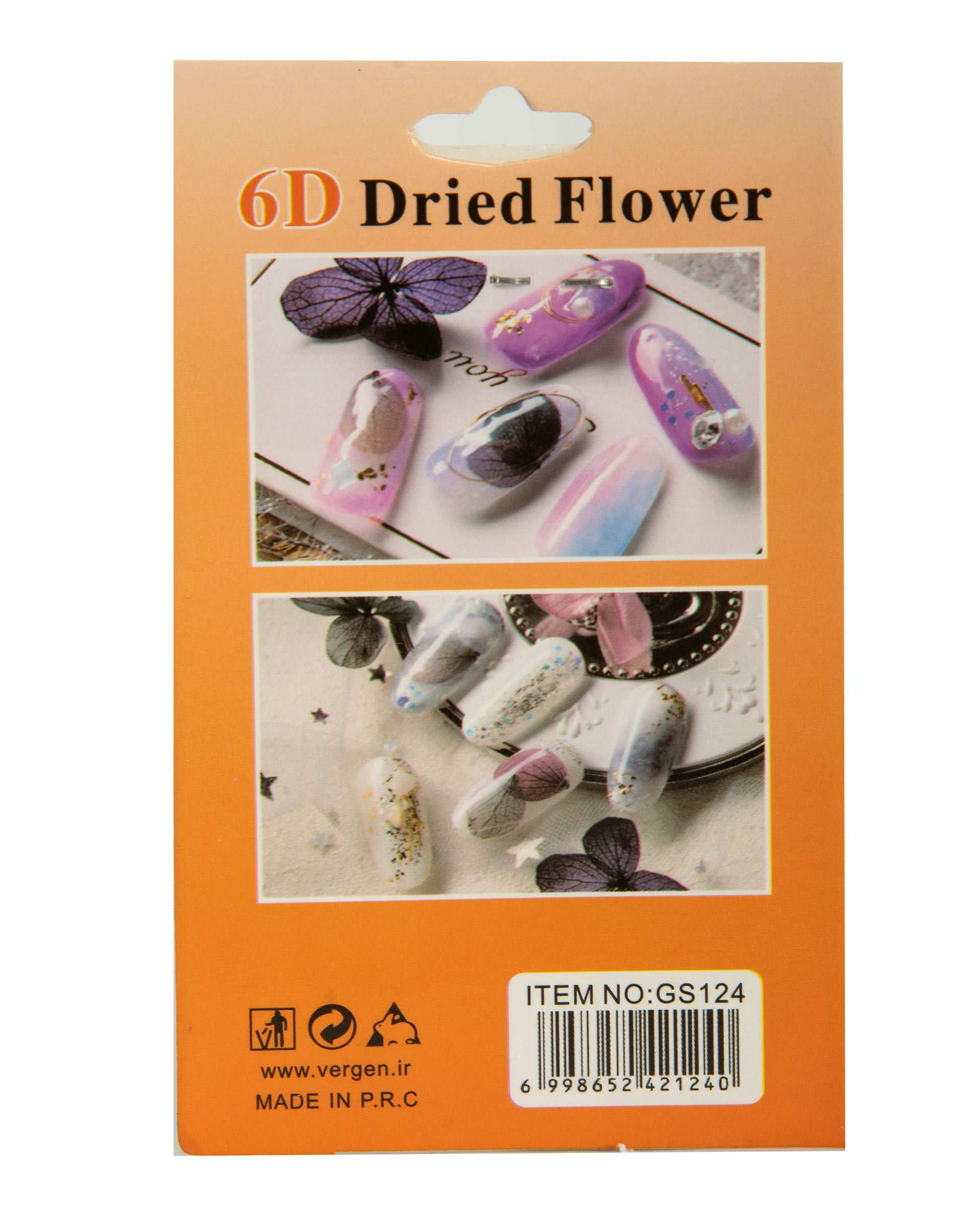 دیزاین ناخن گل خشک شده مدل Dried Flower GS124 ورژن