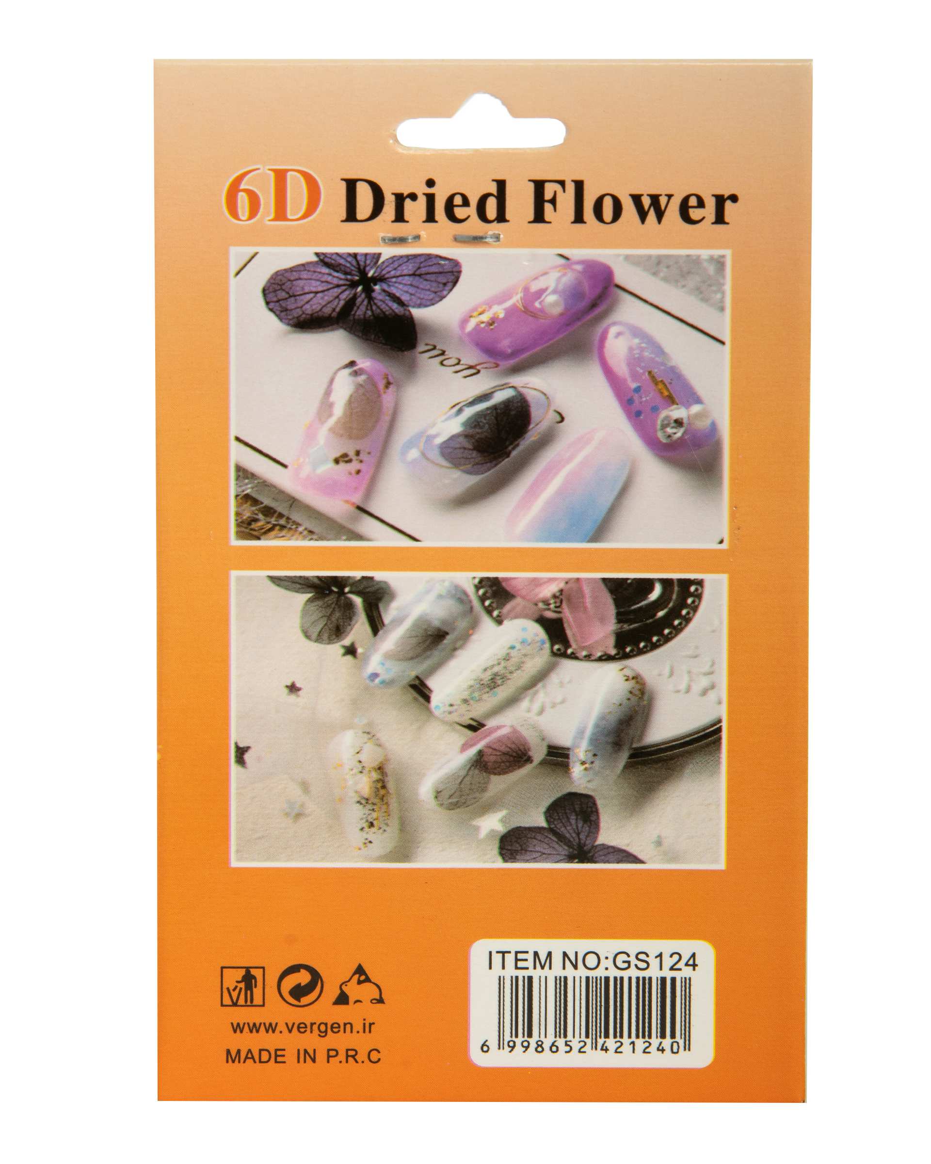 دیزاین ناخن گل خشک شده مدل Dried Flower GS124 ورژن