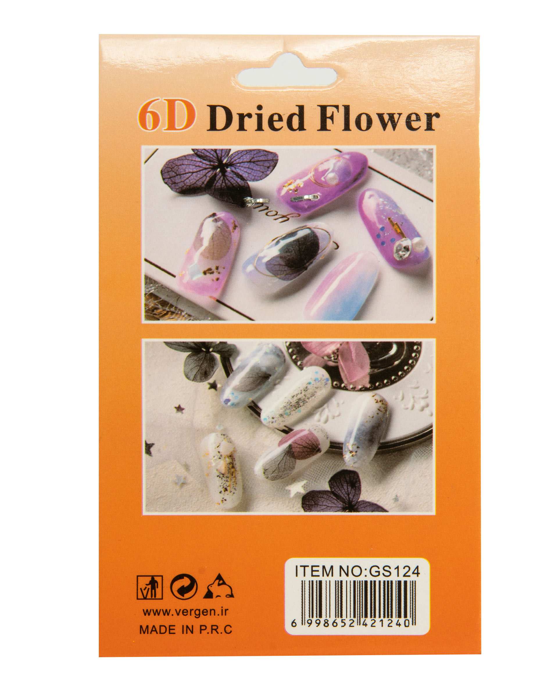 دیزاین ناخن گل خشک شده مدل Dried Flower GS124 ورژن