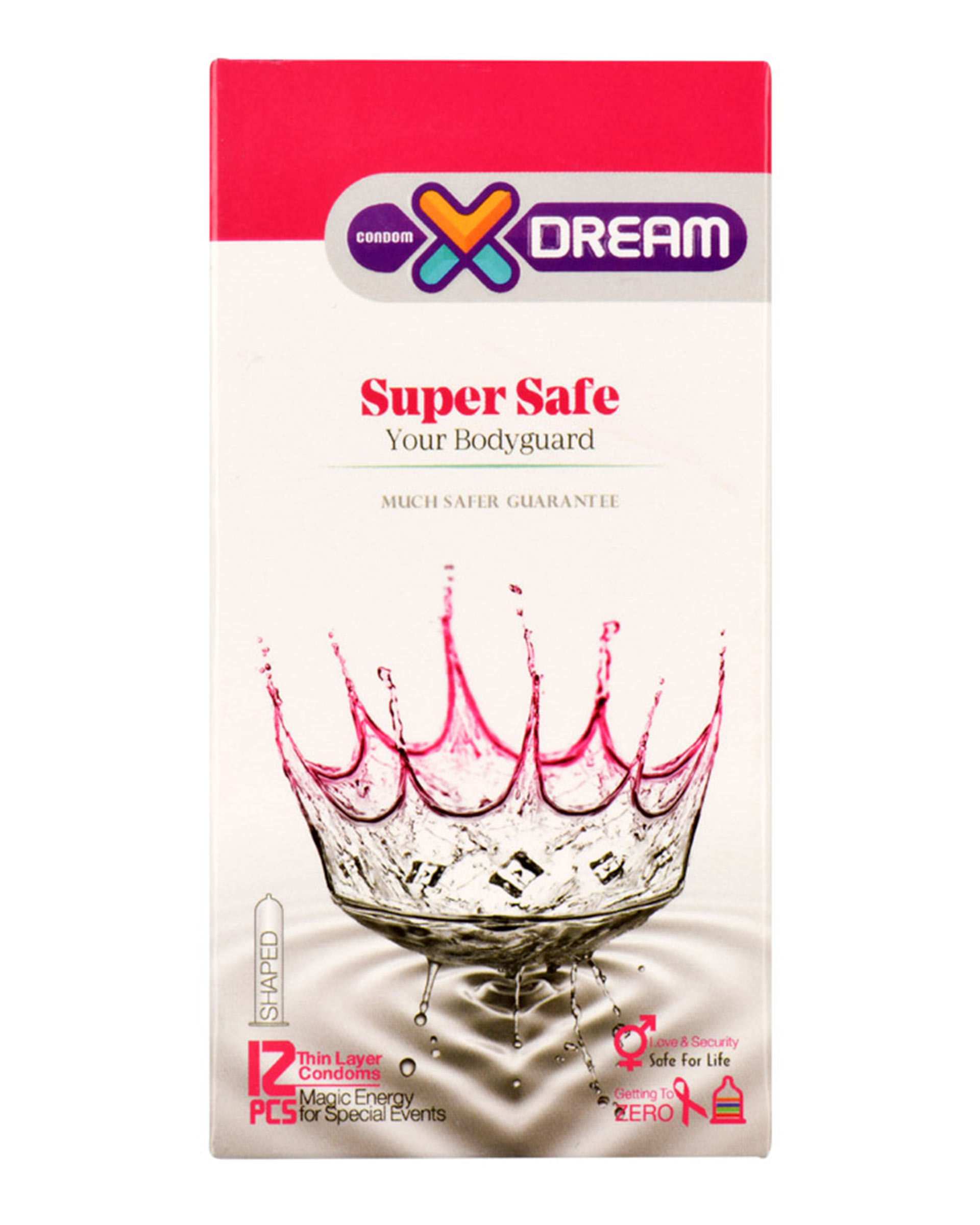 کاندوم بسیار ایمن مدل Super Safe  ایکس دریم بسته 12 عددی