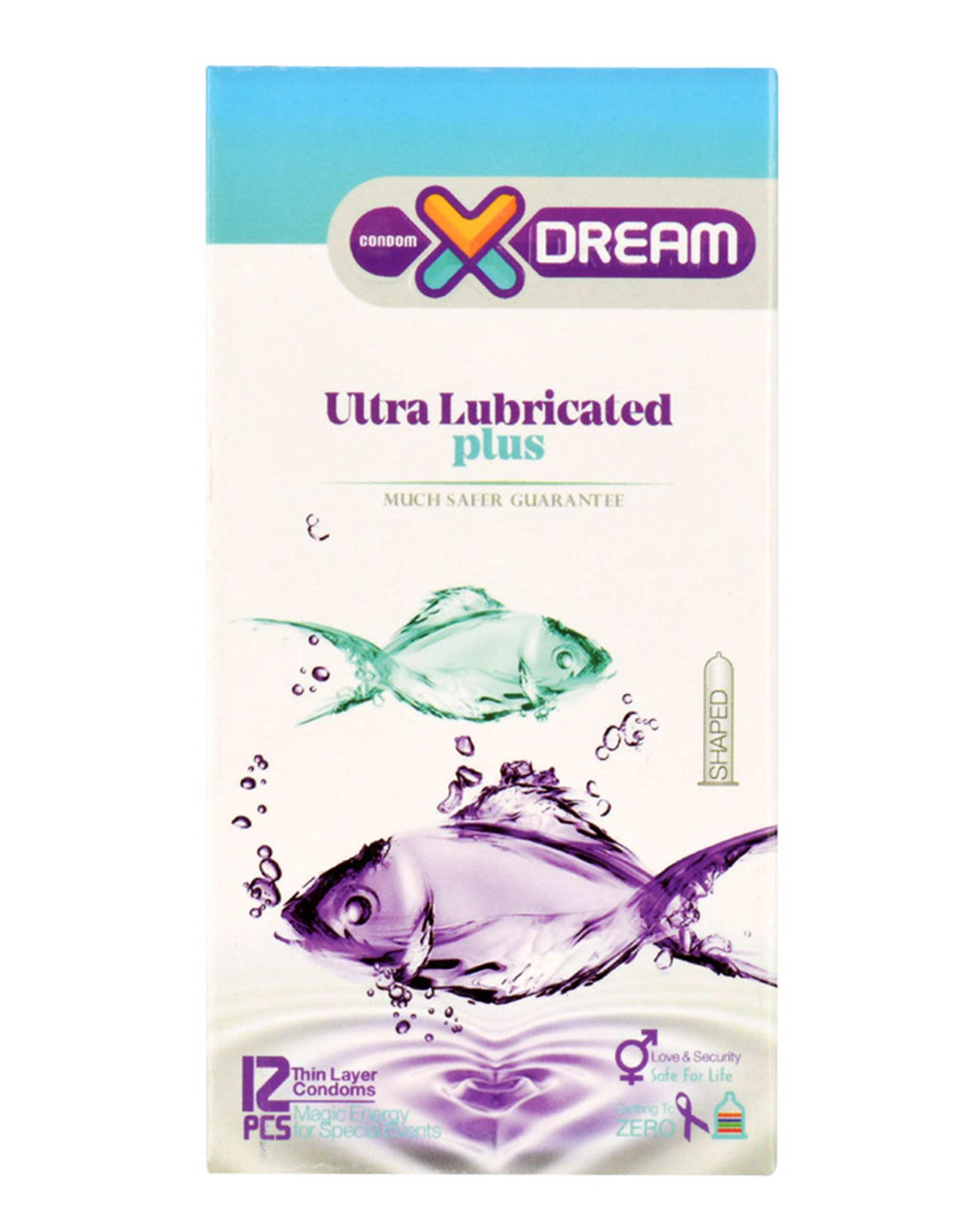 کاندوم مدل Ultra Lubricated Plus  ایکس دریم بسته 12 عددی