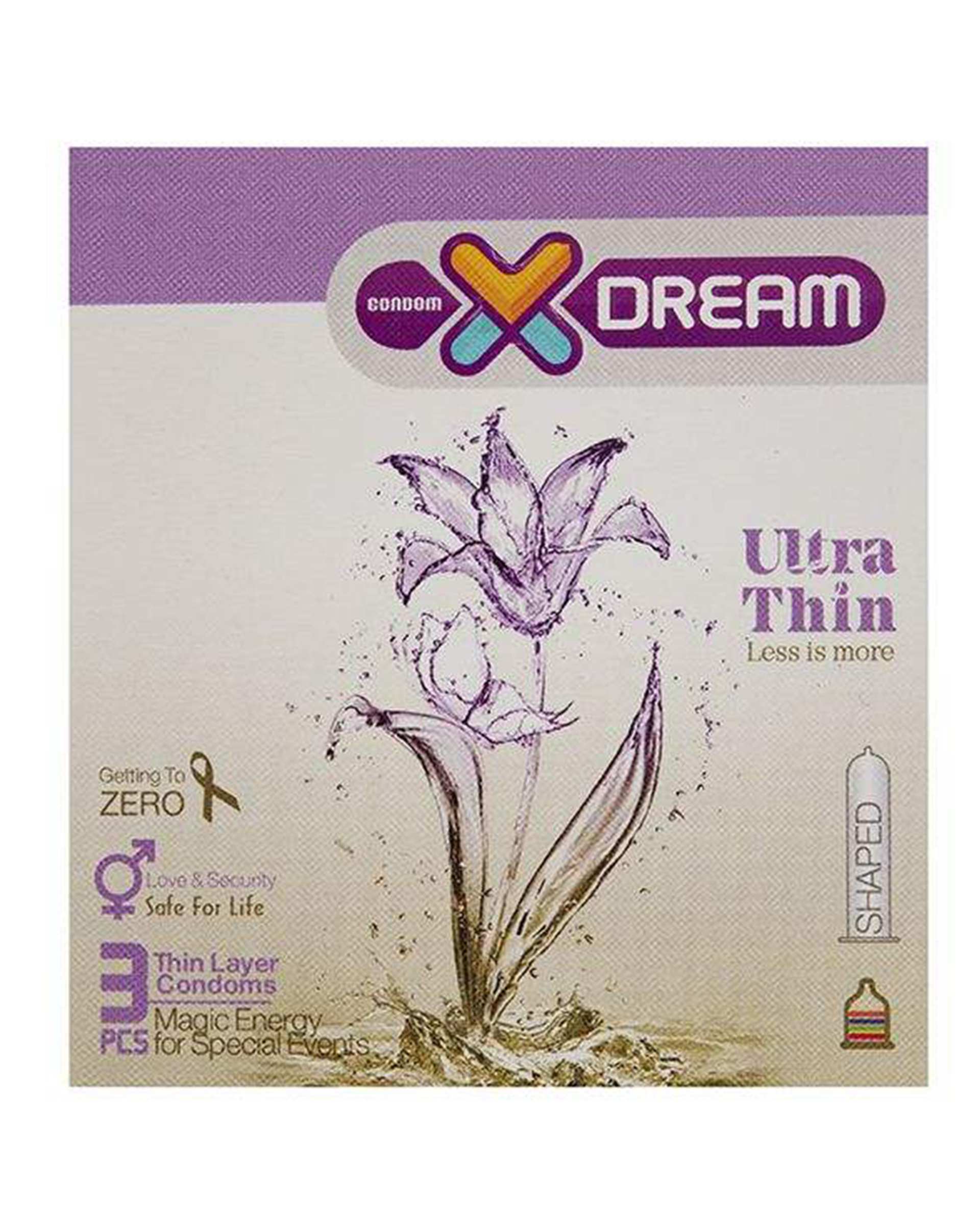 کاندوم بسیار نازک مدل Ultra Thin ایکس دریم بسته 3 عددی