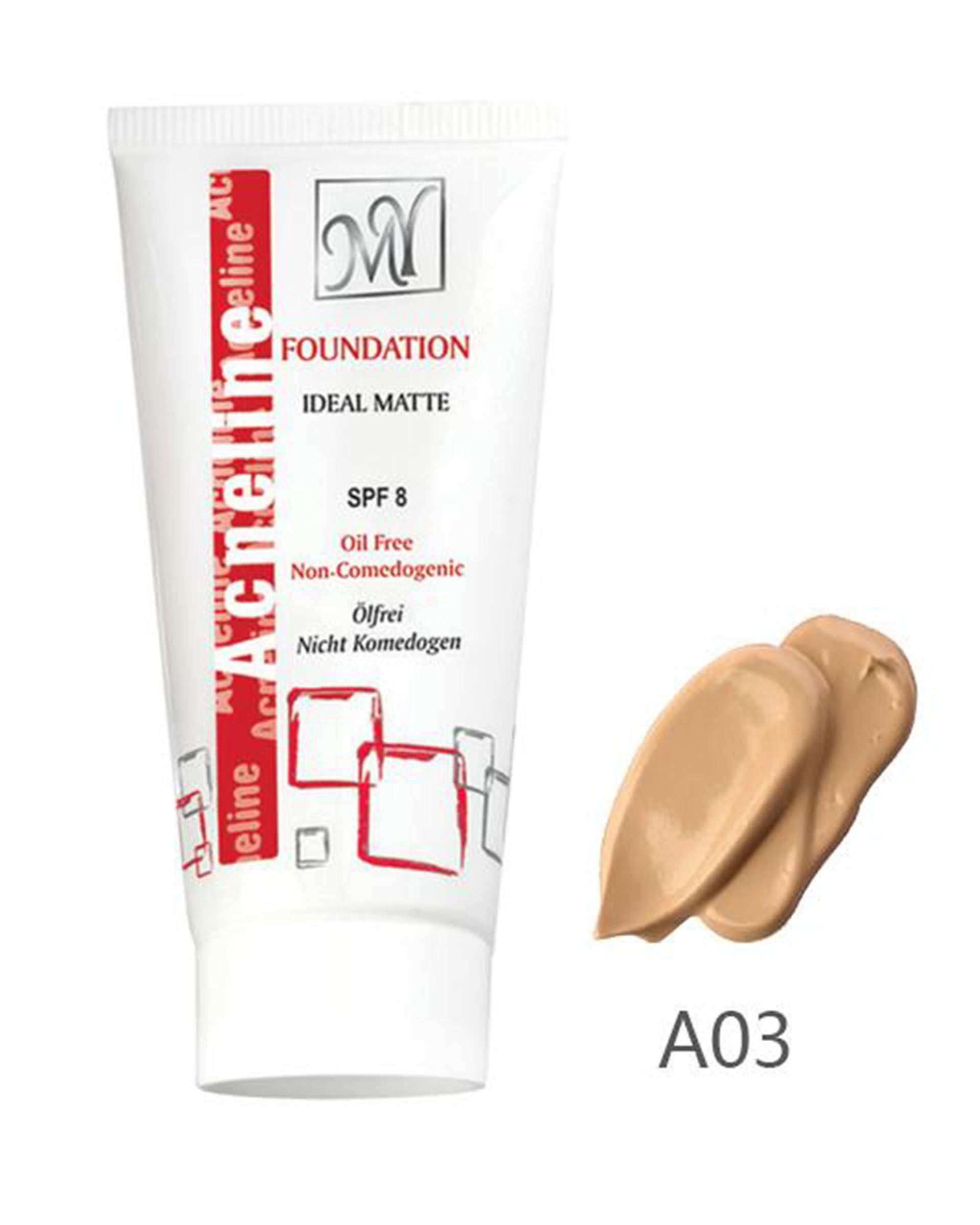 کرم پودر ضد آکنه با Acneline SPF8 عسلی بژ A03 مای