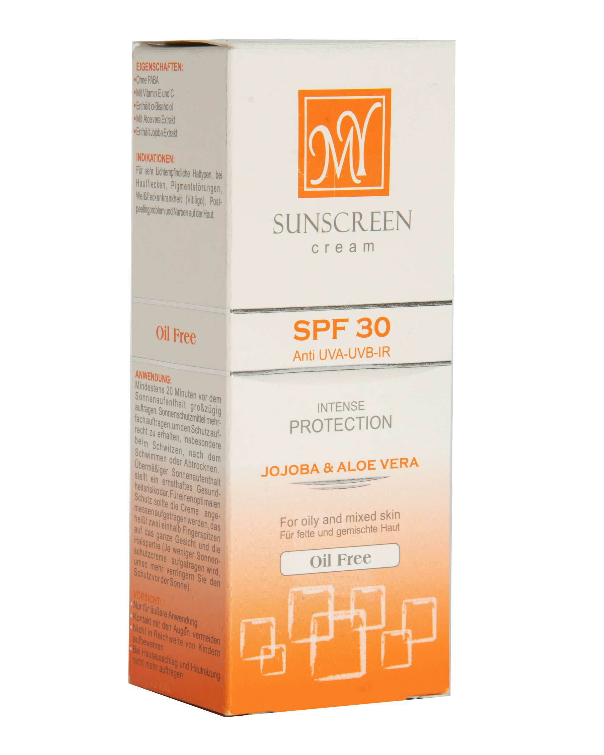 کرم ضد آفتاب SPF30 بدون چربی حاوی جوجوبا بی رنگ مای