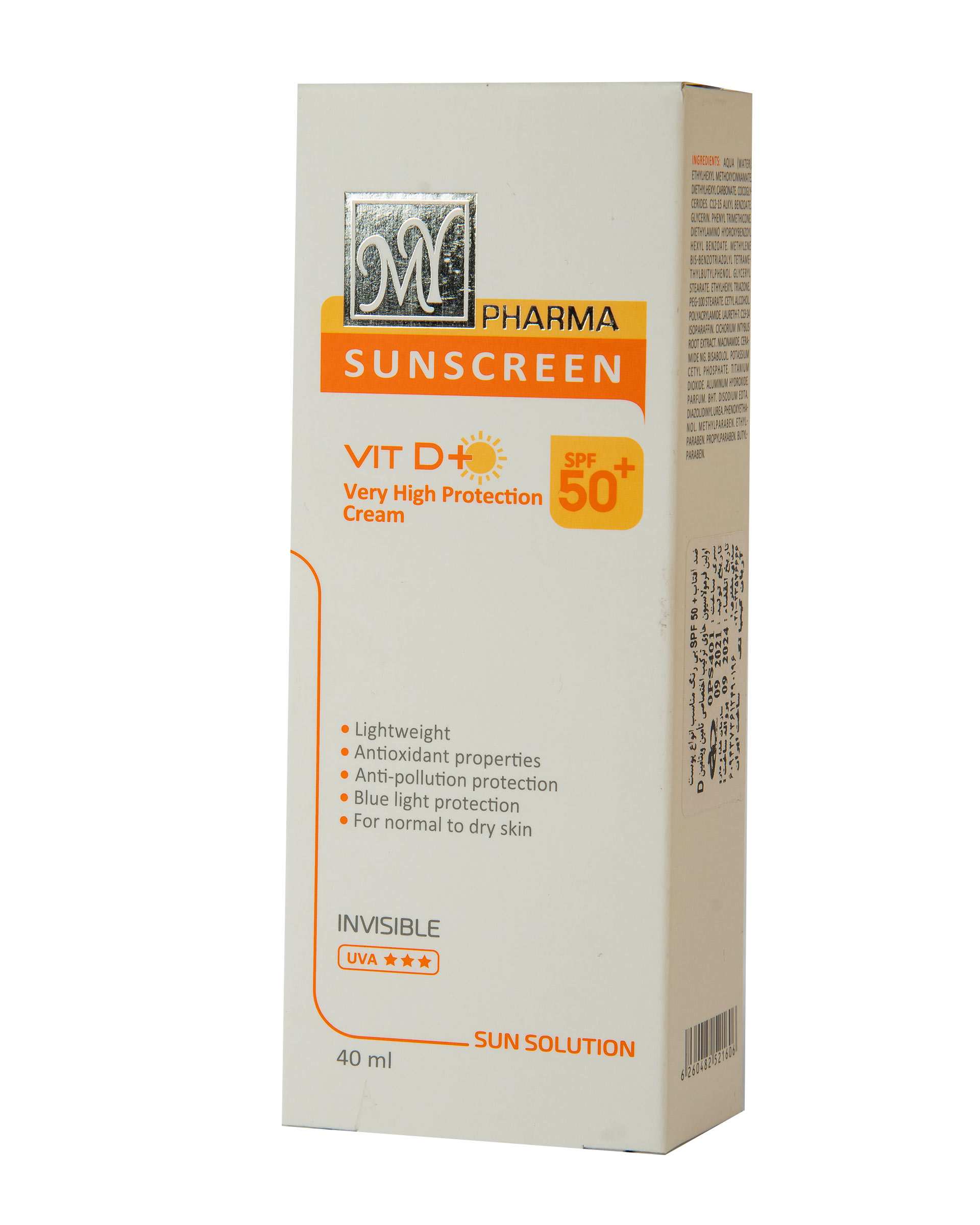 کرم ضد آفتاب Vit D Plus SPF50 بی رنگ مای