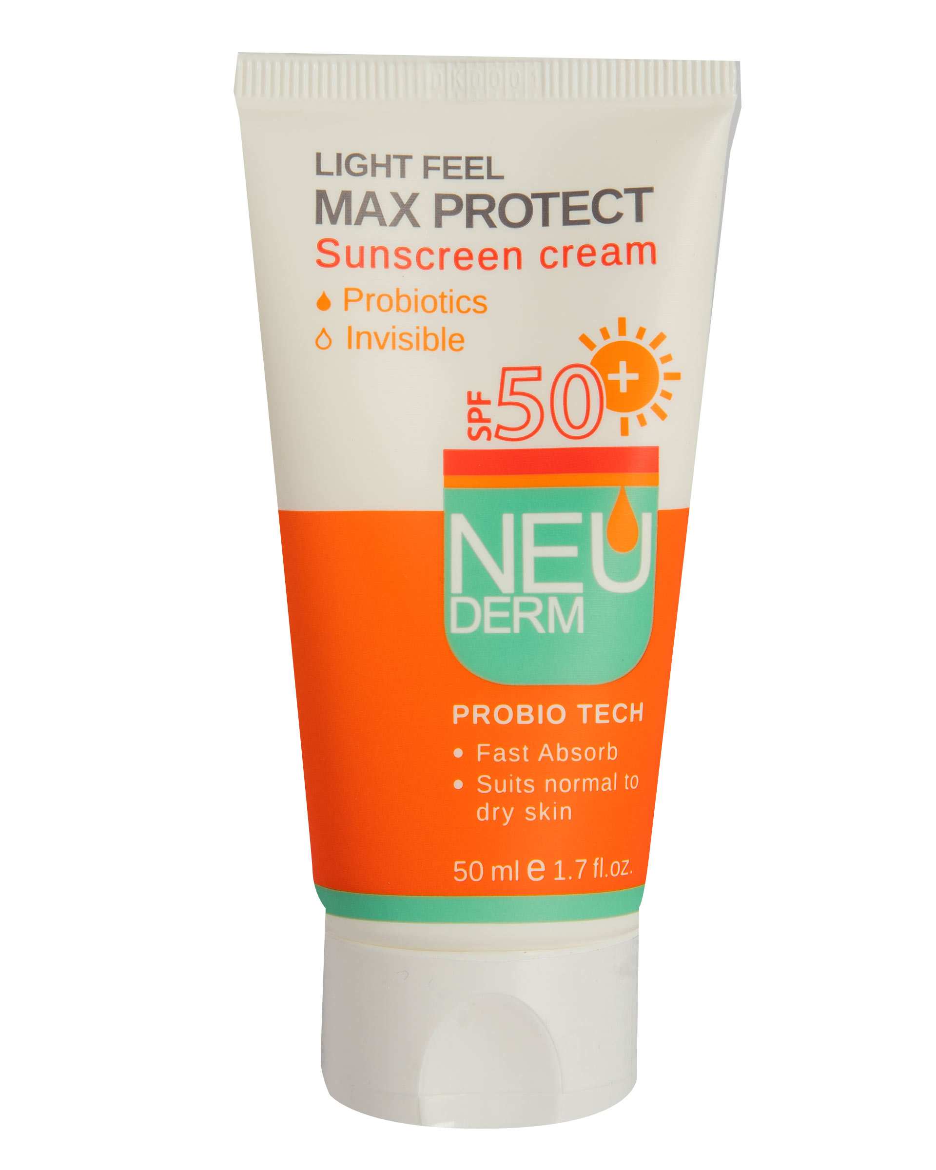 کرم ضد آفتاب Max Protect SPF50 بی رنگ نئودرم