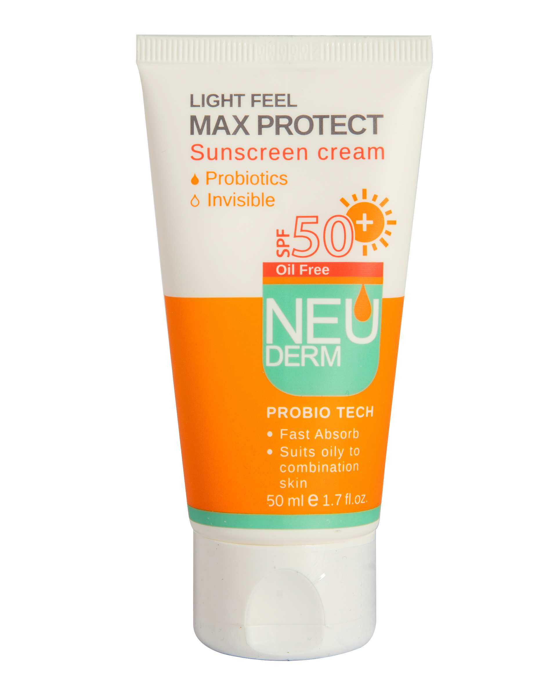 کرم ضد آفتاب فاقد چربی Max Protect SPF50 بی رنگ نئودرم