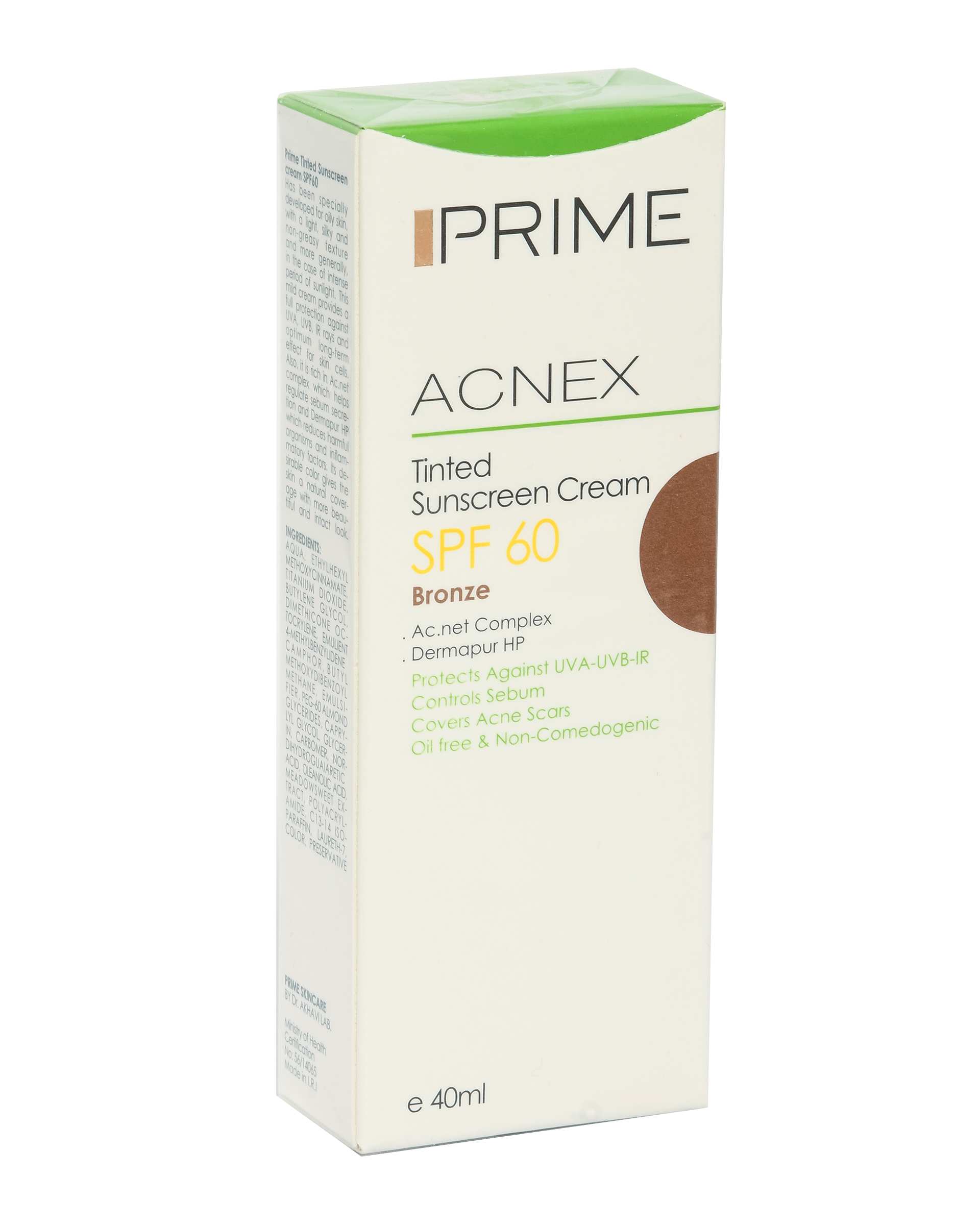 کرم ضد آفتاب SPF60 پریم Acnex برنز