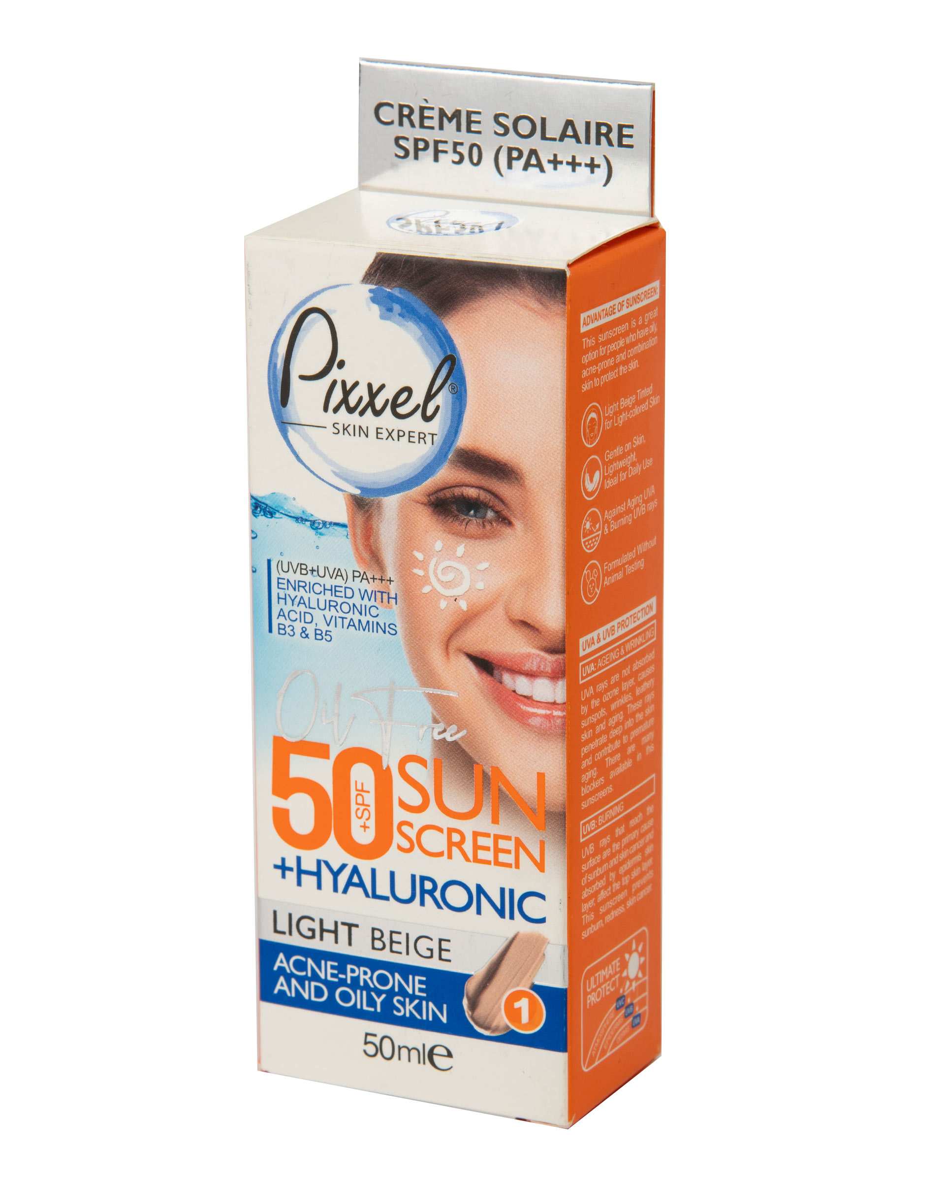 کرم ضد آفتاب رنگی SPF50 پیکسل مناسب پوست چرب بژ روشن