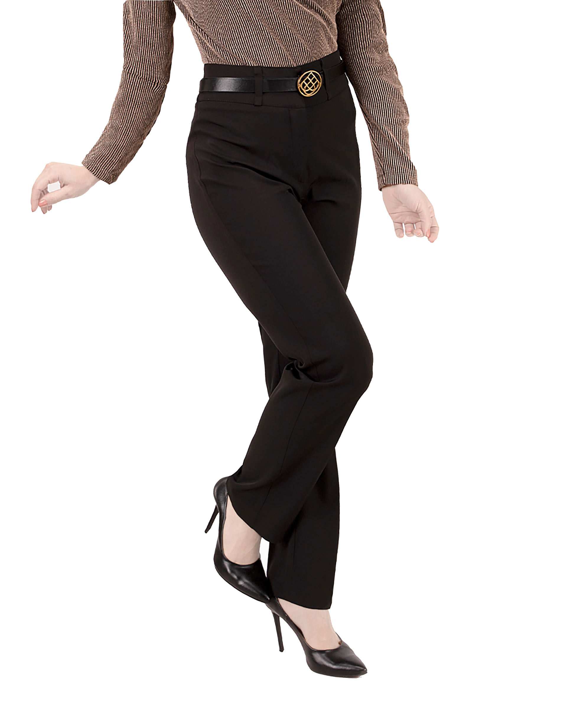 شلوار پارچه ای زنانه راسته مشکی برنس مدل آنینا