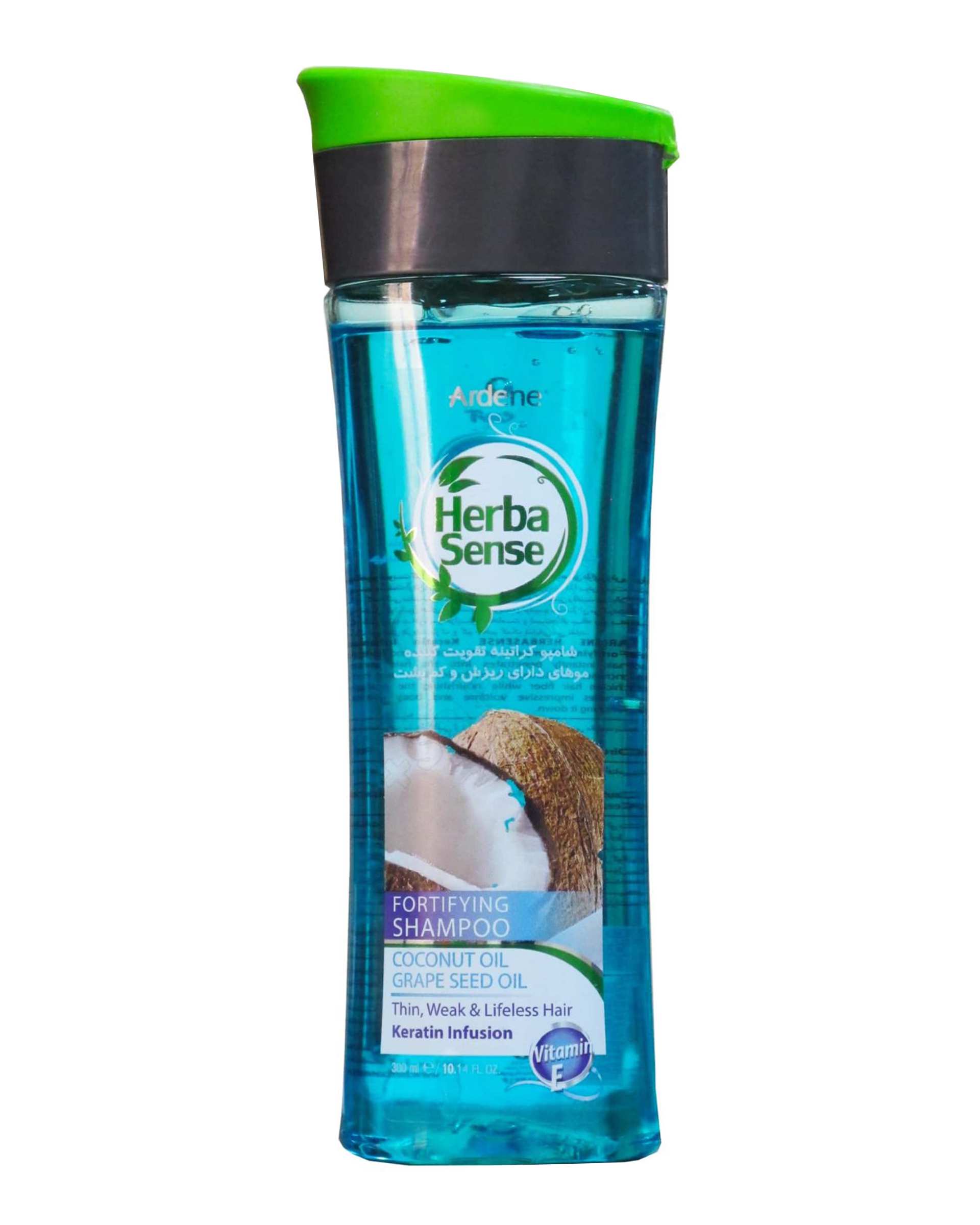 شامپو کراتینه تقویت کننده آردن Ardene حاوی روغن نارگیل و دانه انگور مناسب مو دارای ریزش 300ml