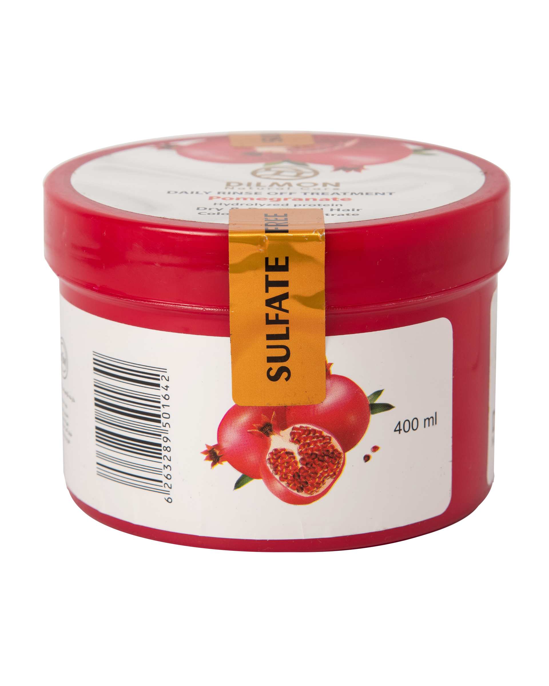 ماسک مو با آبکشی دیلمون Dilmon حاوی عصاره انار مناسب مو خشک و آسیب دیده 400ml
