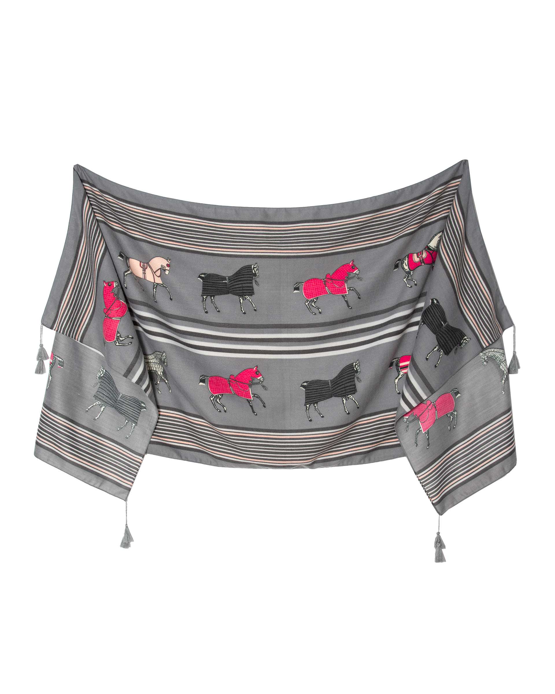 شال زنانه پاییزه موهر طرح هرمس طوسی جی دو Gido