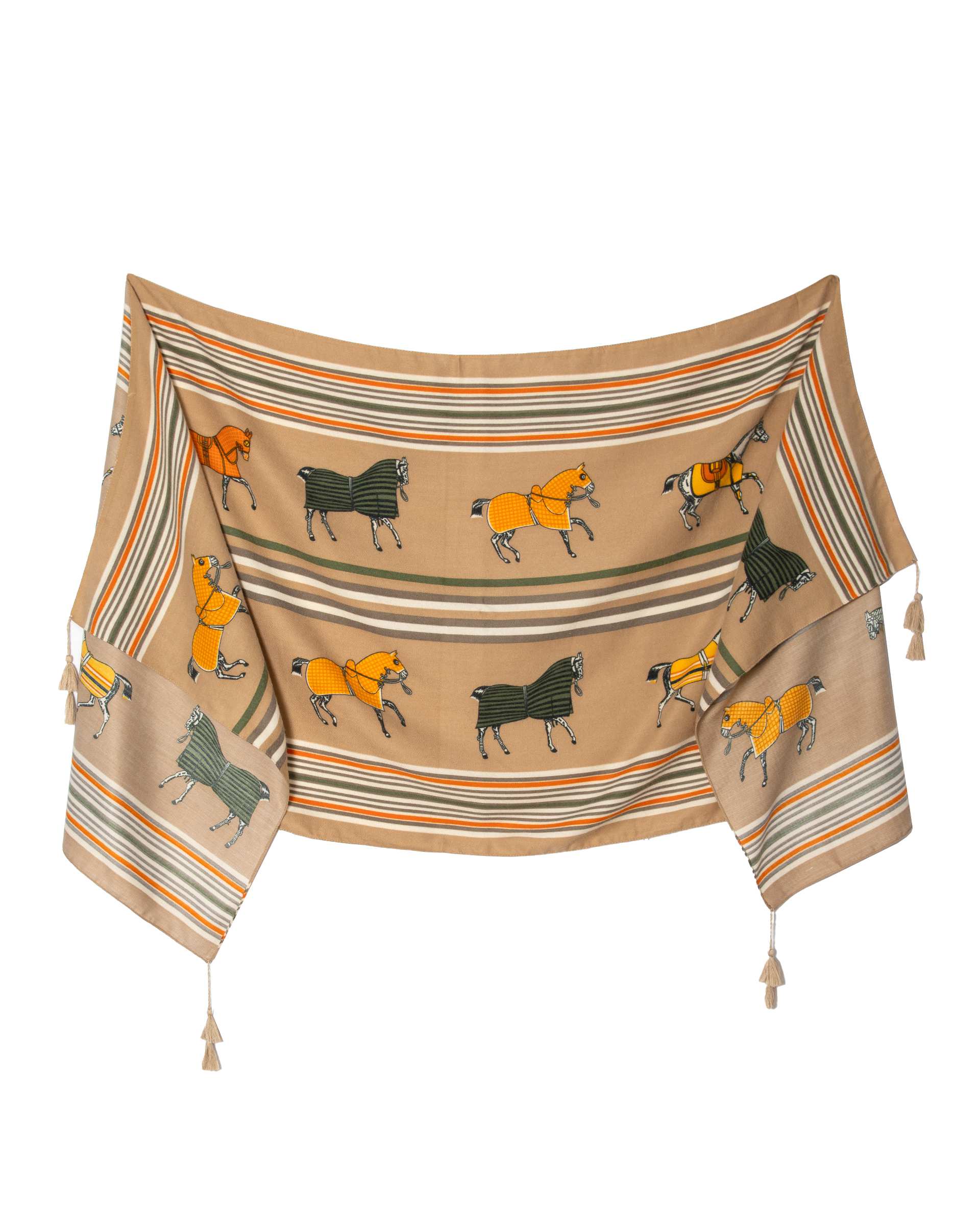 شال زنانه پاییزه موهر طرح هرمس کرم جی دو Gido