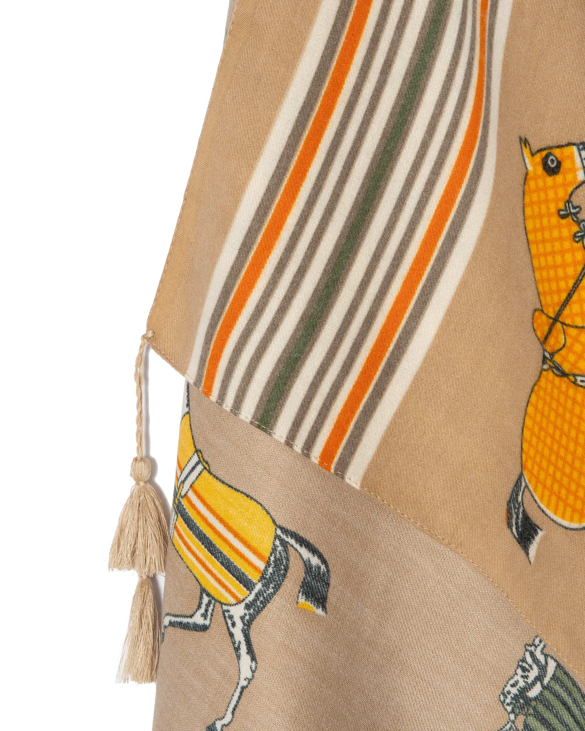 شال زنانه پاییزه موهر طرح هرمس کرم جی دو Gido