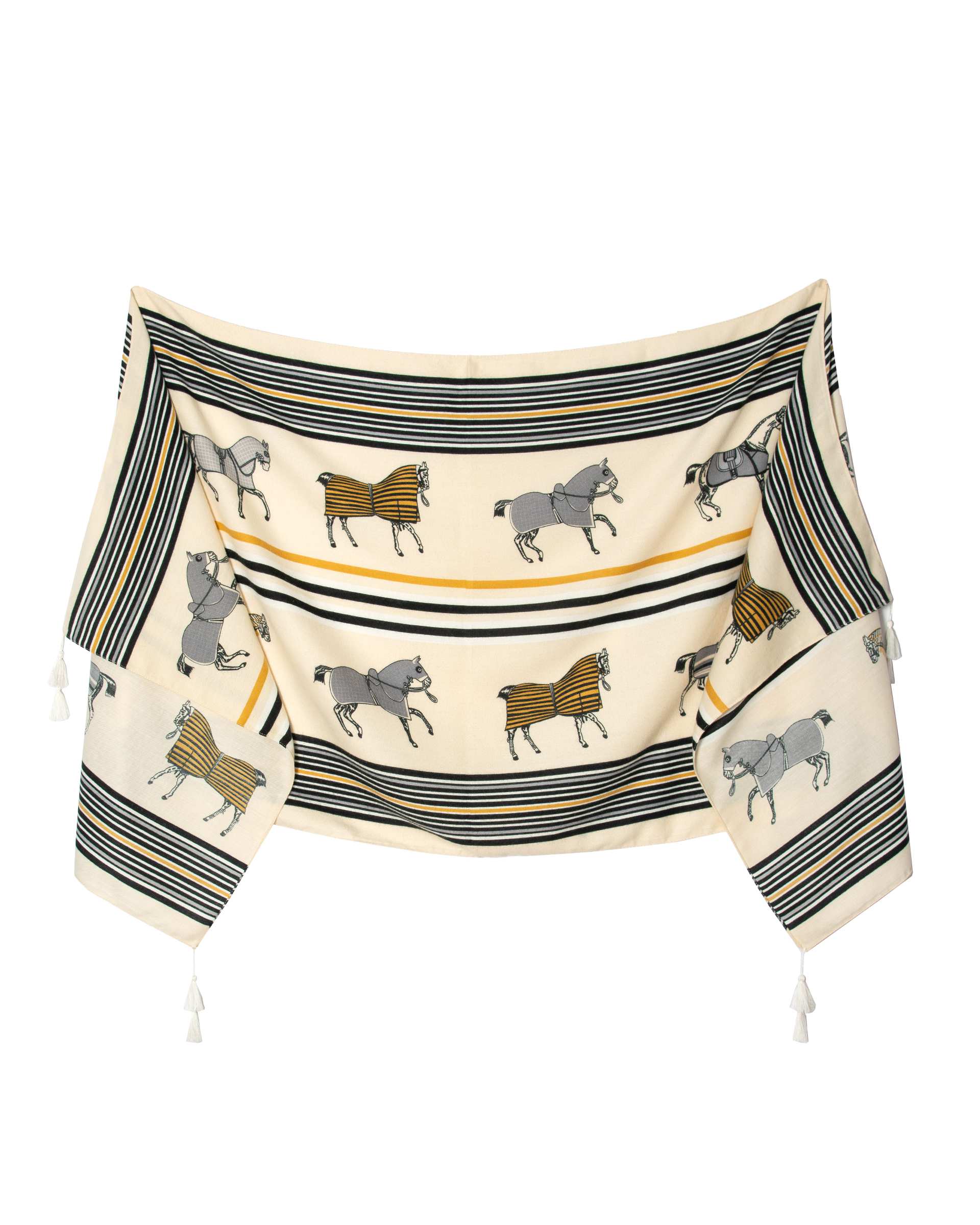 شال زنانه پاییزه موهر طرح هرمس شیری جی دو Gido