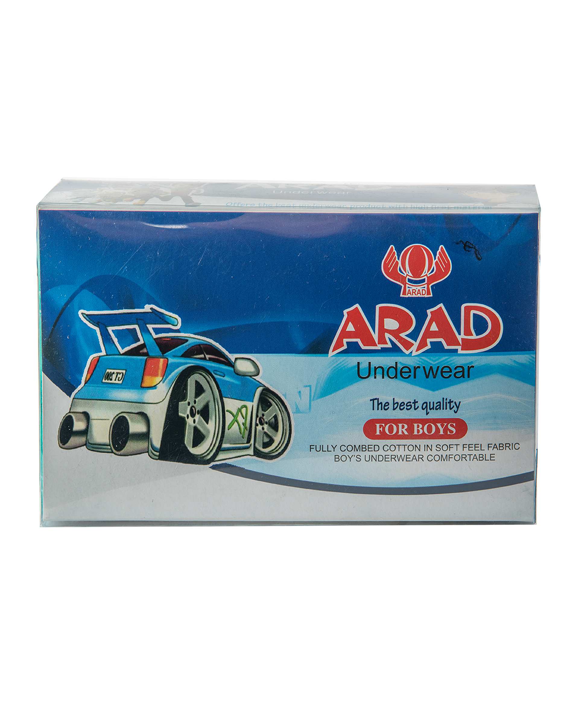 شورت پسرانه نخی آراد Arad بسته 3 عددی طرح Cars کد 7