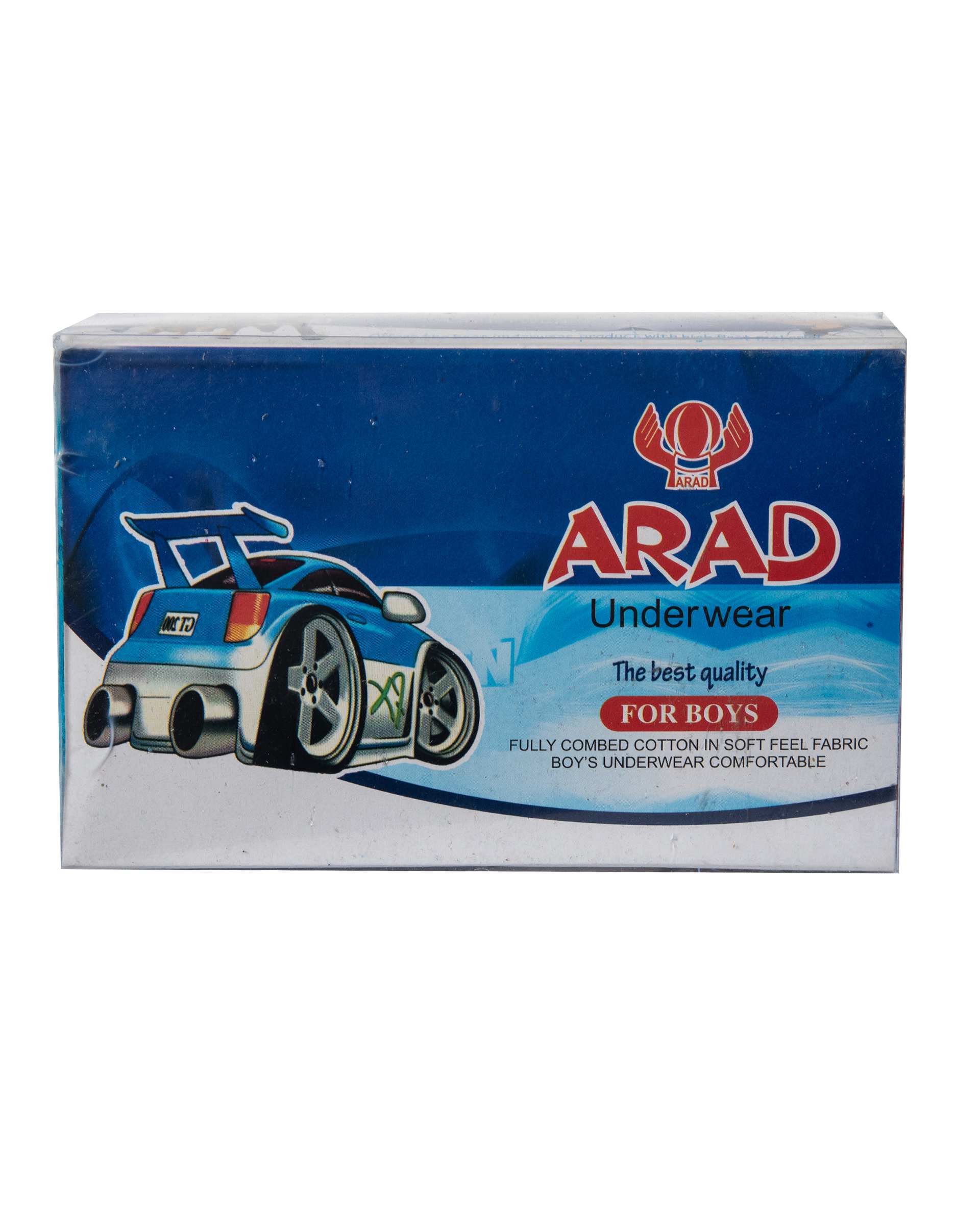 شورت پسرانه نخی آراد Arad بسته 3 عددی طرح ماشین کد 8