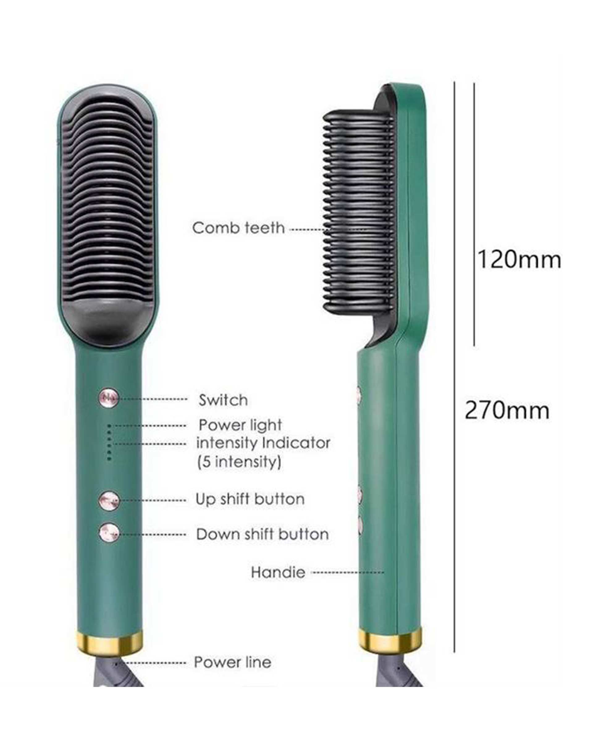 برس حرارتی مشکی Straight Comb مدل FH-909