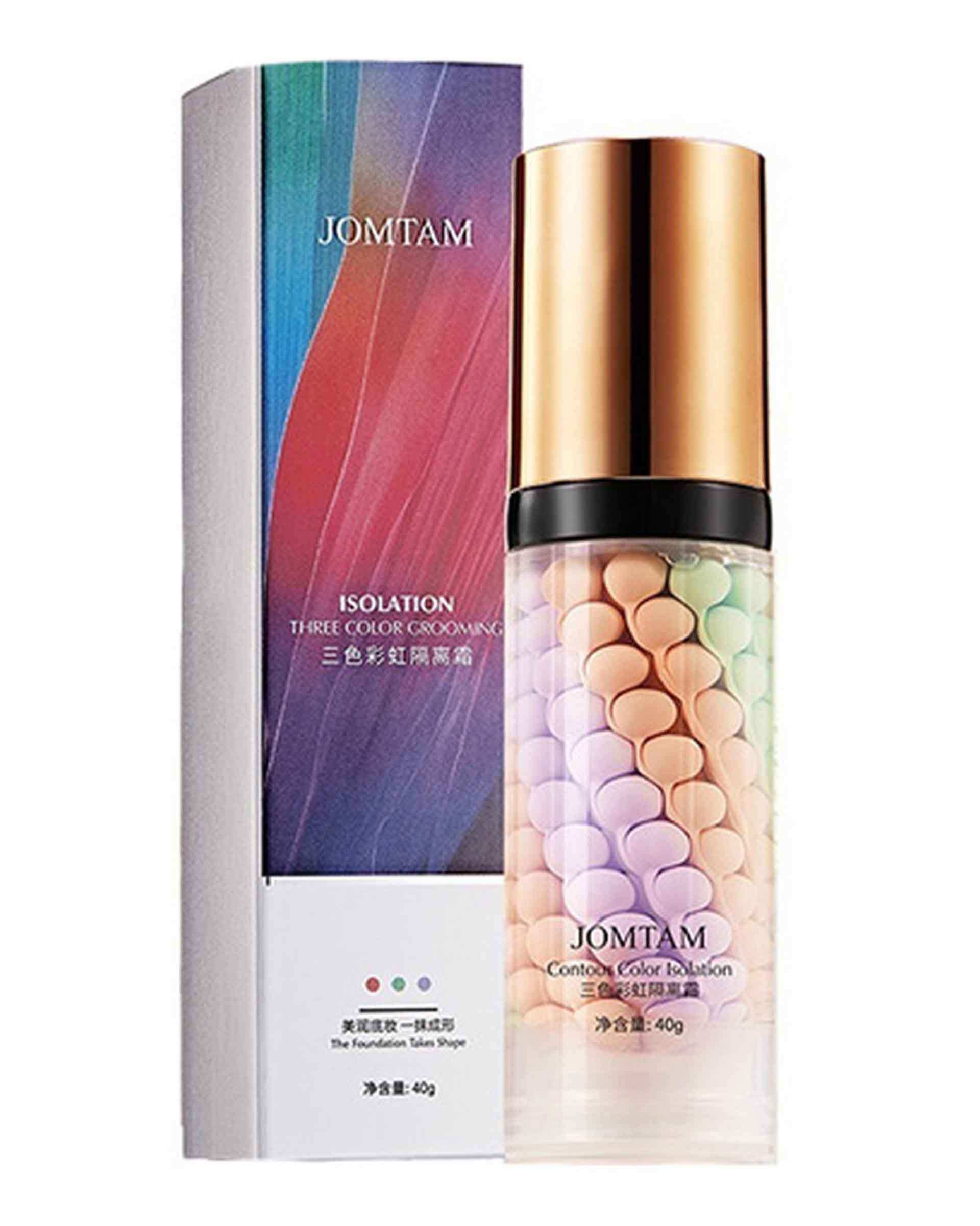 پرایمر رنگی مرواریدی تثبیت کننده آرایش جومتام Jomtam مدل Isolation Three Color Grooming وزن 40 گرم