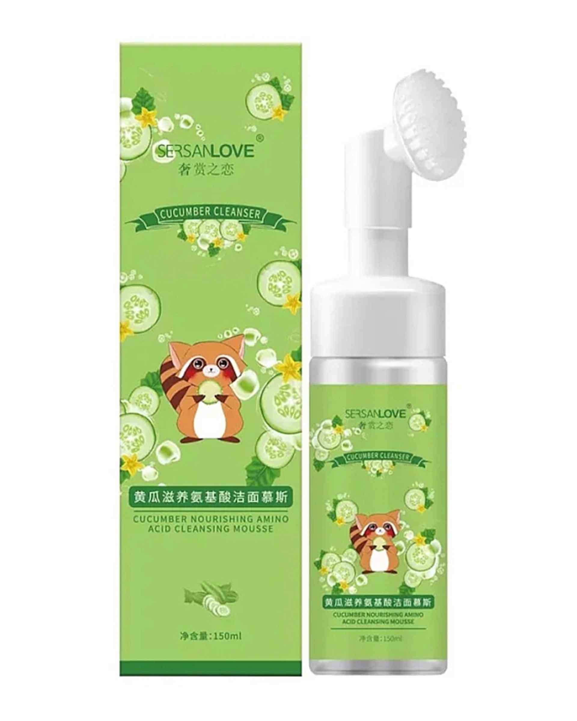فوم شستشوی صورت براش دار سرسان لاو Sersanlove حاوی عصاره خیار 150ml