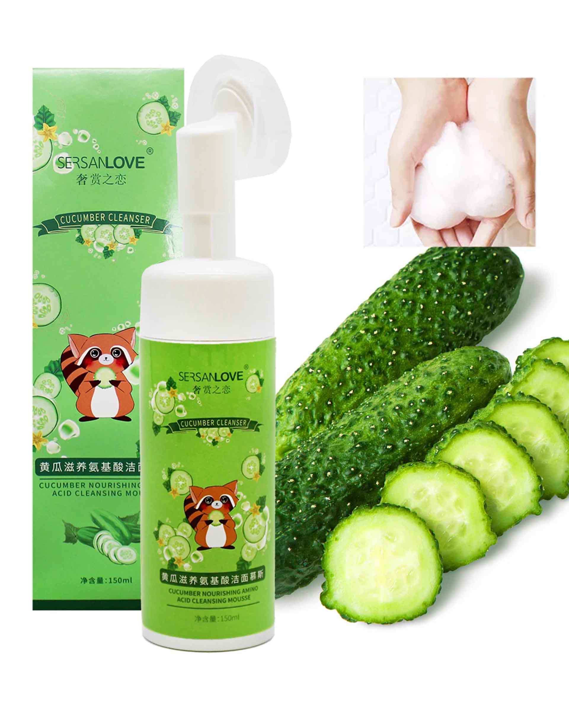 فوم شستشوی صورت براش دار سرسان لاو Sersanlove حاوی عصاره خیار 150ml