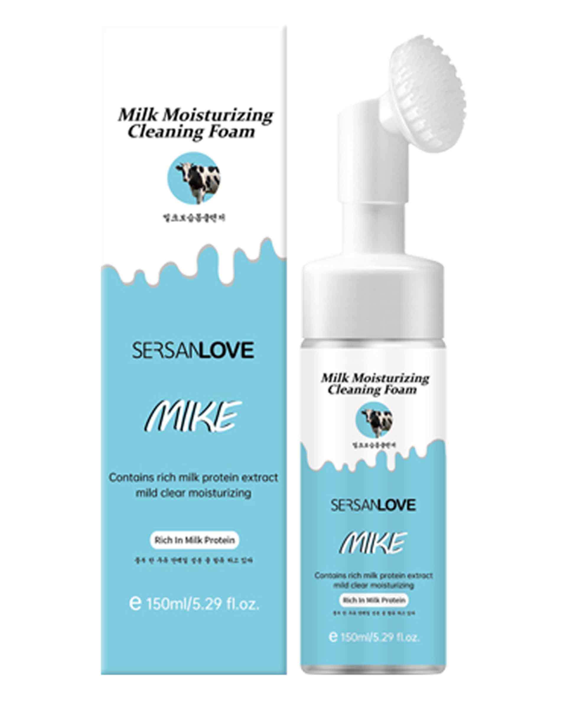 فوم شستشوی صورت براش دار سرسان لاو Sersanlove مدل Milk حاوی عصاره شیر 150ml