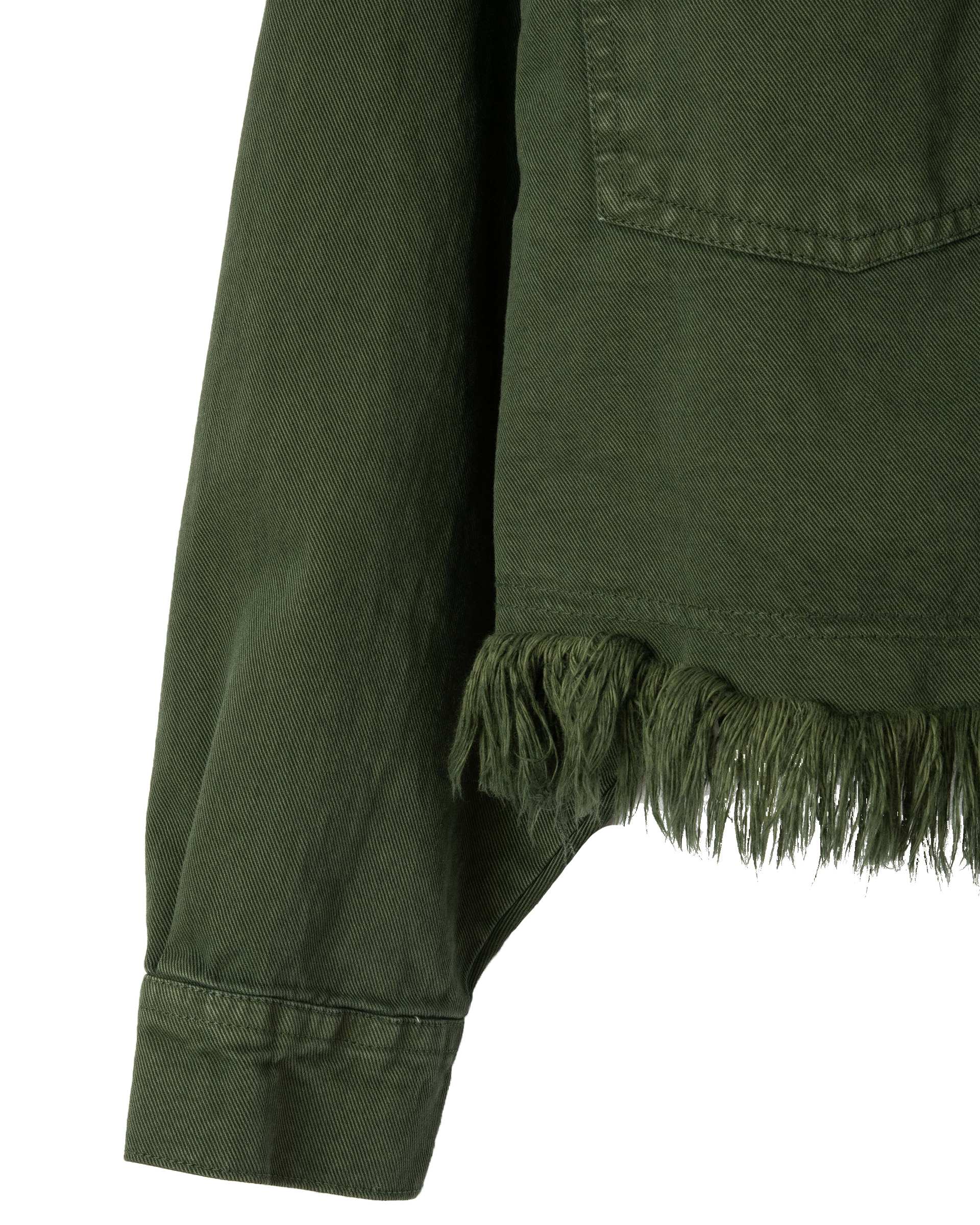 کت زنانه کتان کوتاه سبز تیره رویال جین Royal Jeans کد 700163 