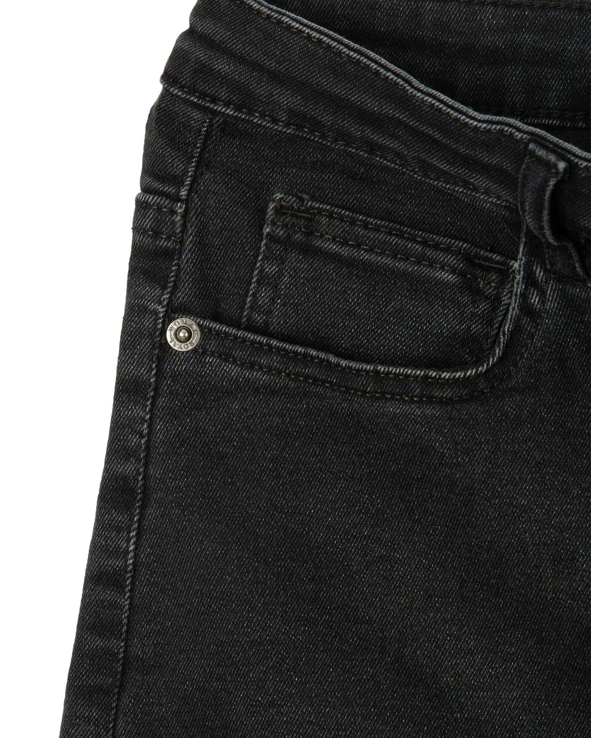 شلوار جین زنانه اسکینی زاپ دار قد 90 زغالی جین Royal Jeans کد 30009011