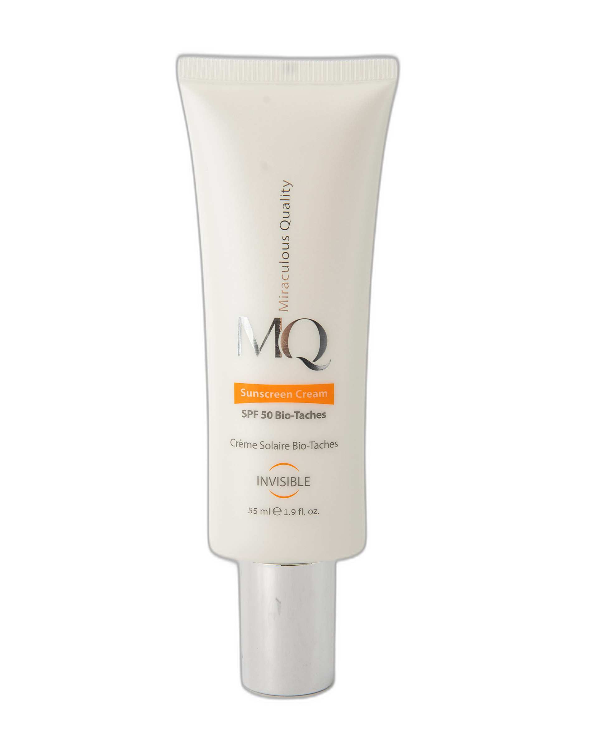 کرم ضد آفتاب بی رنگ SPF50 ام کیو MQ مدل Invisible Bio Taches حجم 55ml