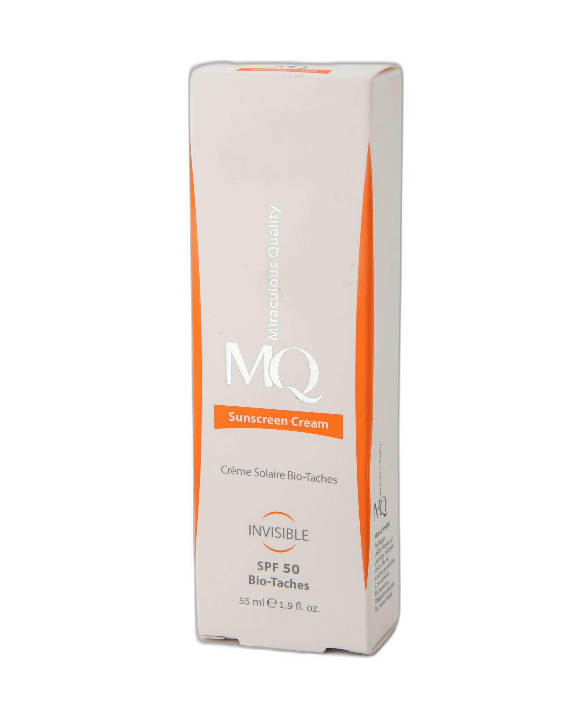 کرم ضد آفتاب بی رنگ SPF50 ام کیو MQ مدل Invisible Bio Taches حجم 55ml