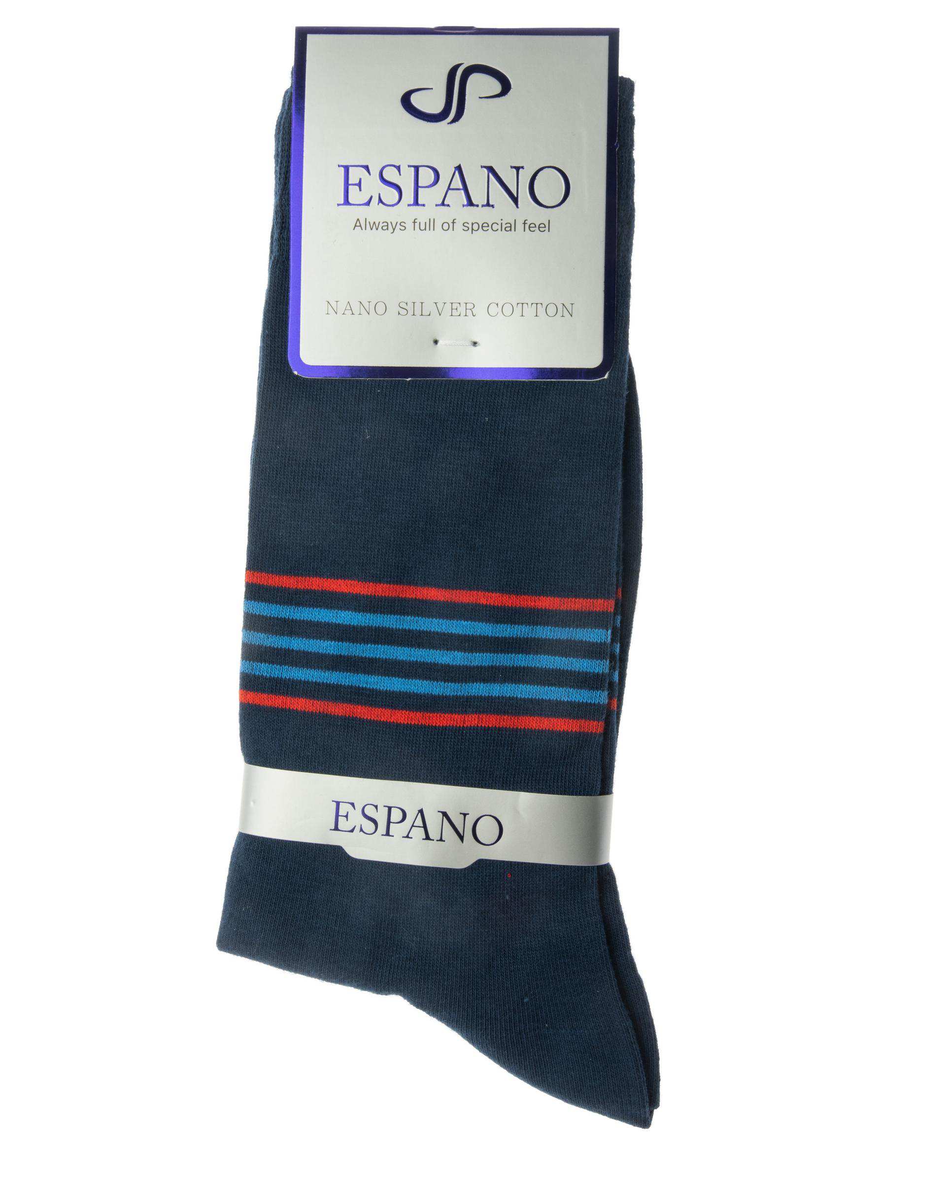 جوراب مردانه ساقدار سرمه ای روشن راه راه اسپانو Espano