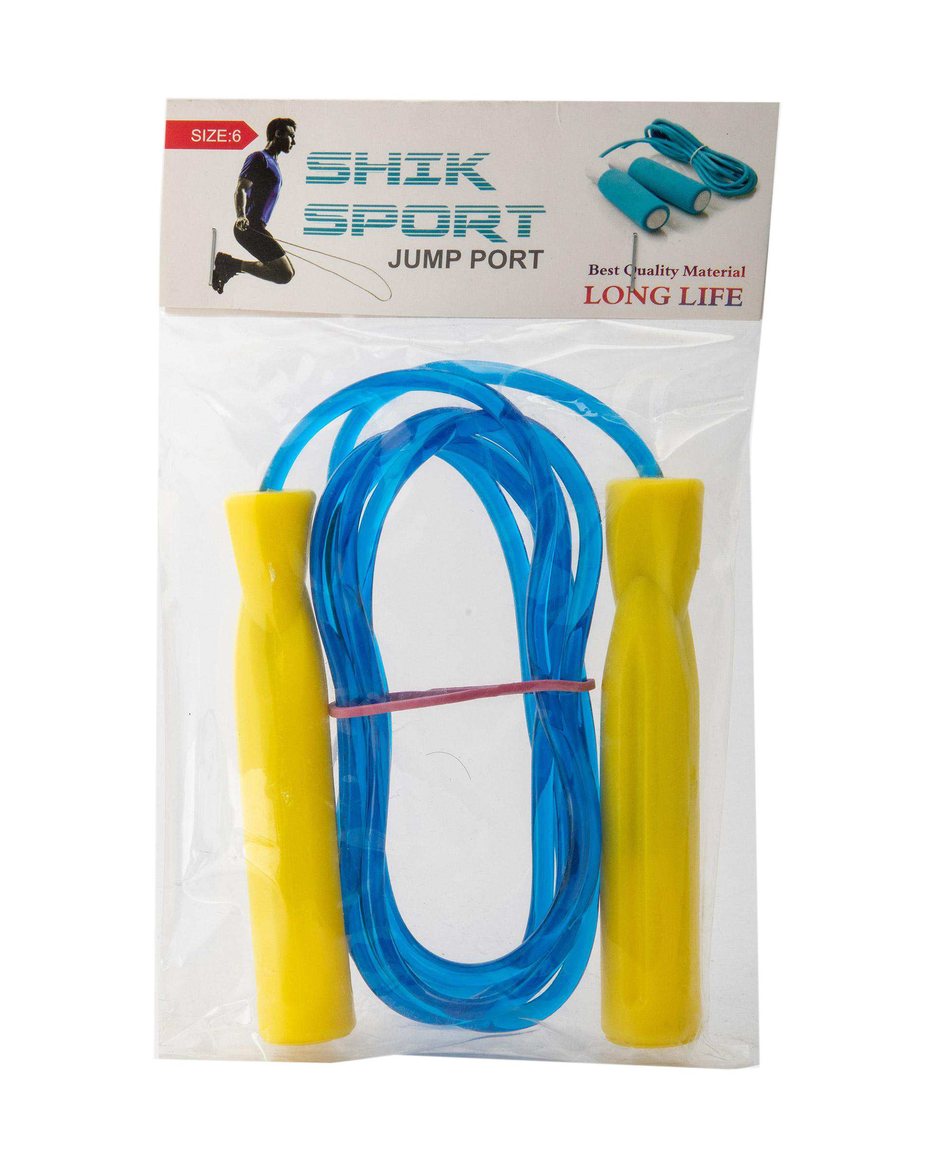 طناب ورزشی آبی زرد شیک اسپرت Shik Sport سایز 6