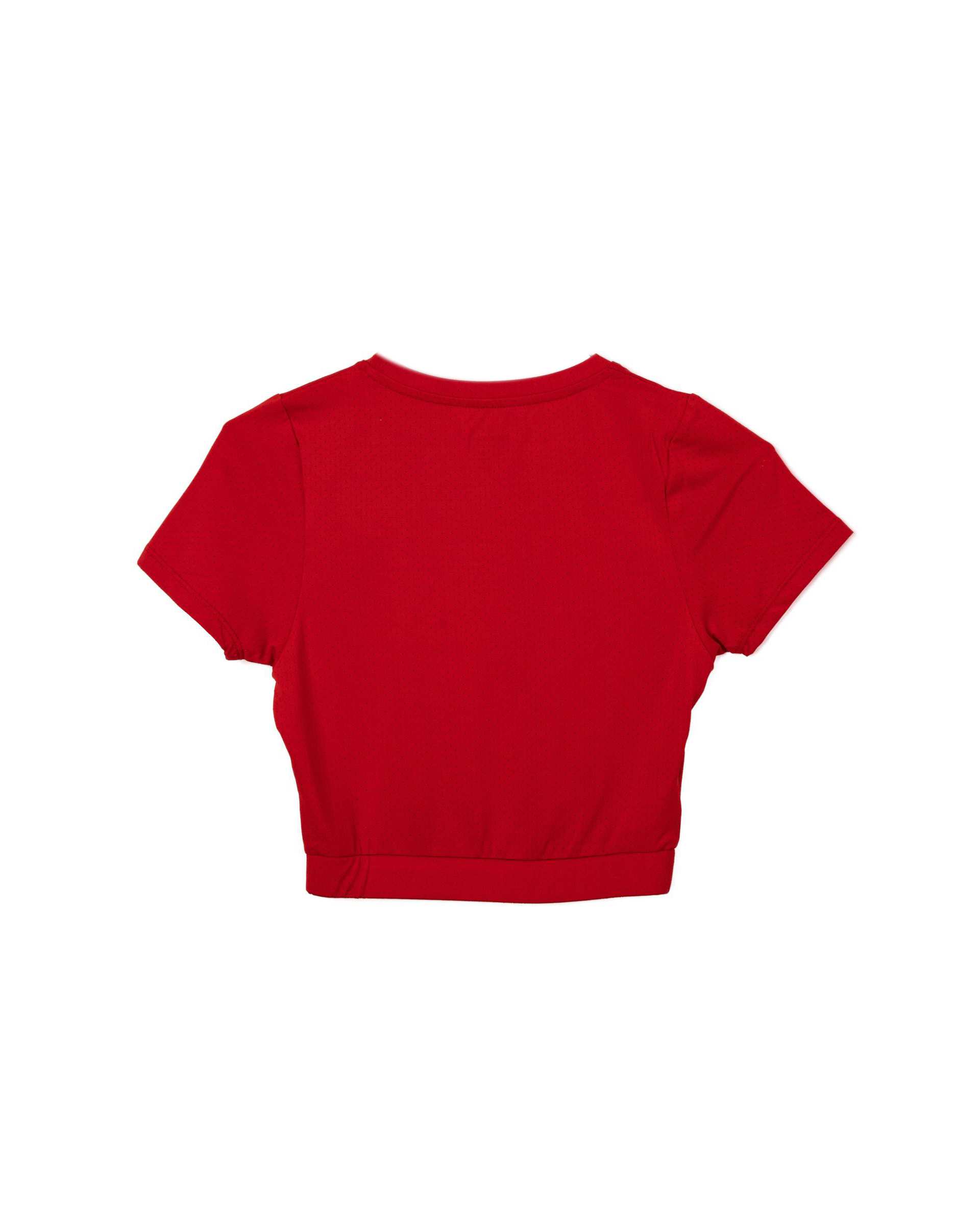 تی شرت زنانه ورزشی کراپ سوزنی قرمز کیدی Kiddy کد 2265