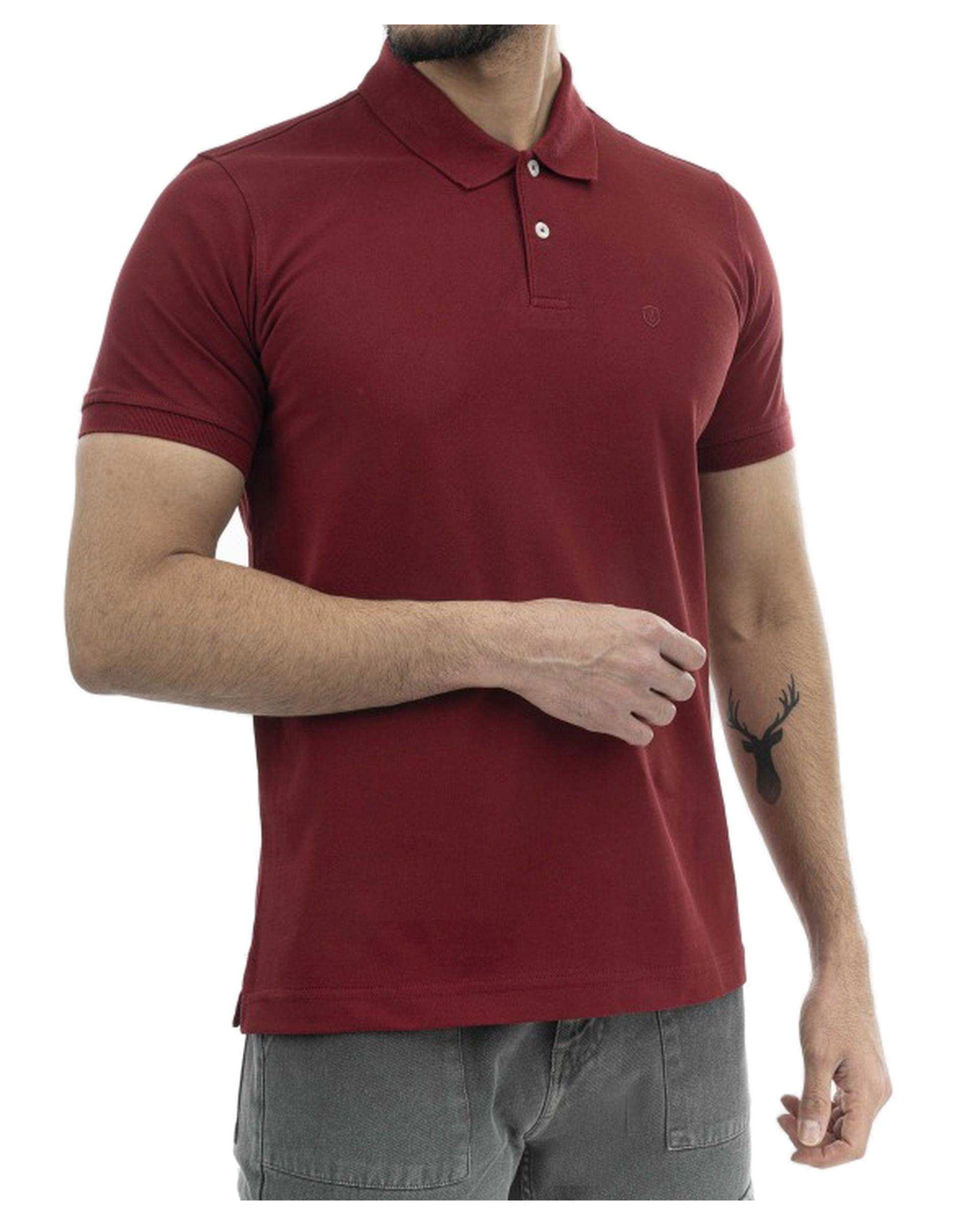 پولوشرت مردانه جودون یقه تنیسی زرشکی جی پی ای JPA کد 4011032184