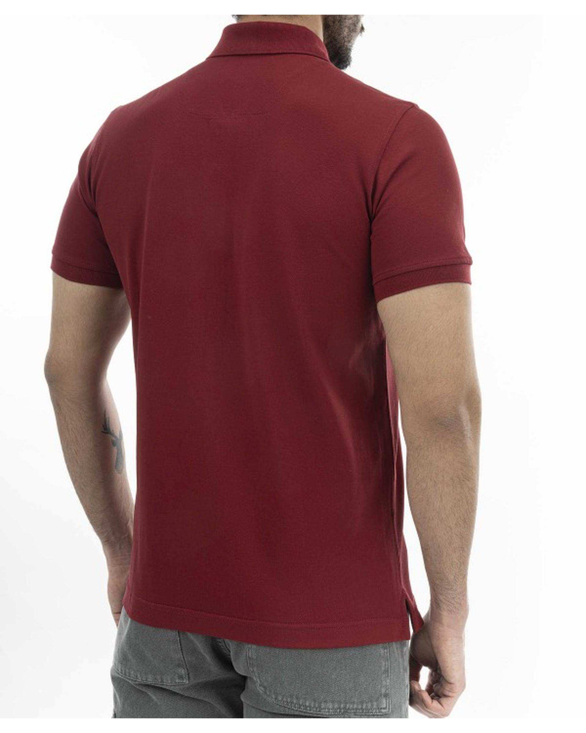 پولوشرت مردانه جودون یقه تنیسی زرشکی جی پی ای JPA کد 4011032184