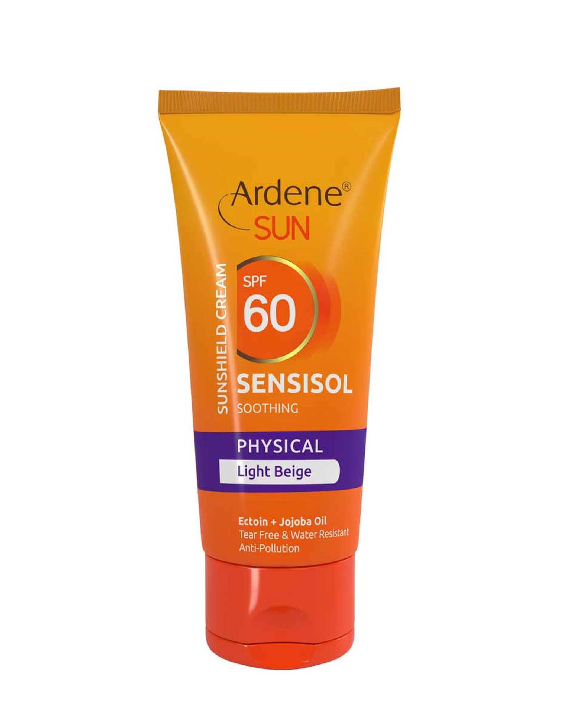 کرم ضد آفتاب رنگی SPF60 فیزیکال آردن Ardene مدل Sensisol مناسب پوست های حساس رنگ بژ روشن