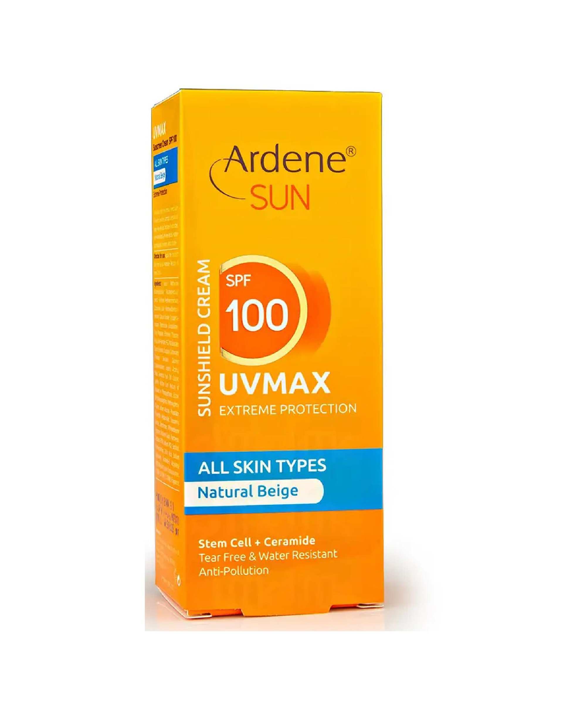 کرم ضد آفتاب رنگی SPF100 آردن سان Ardene Sun مدل Uvmax رنگ بژ طبیعی