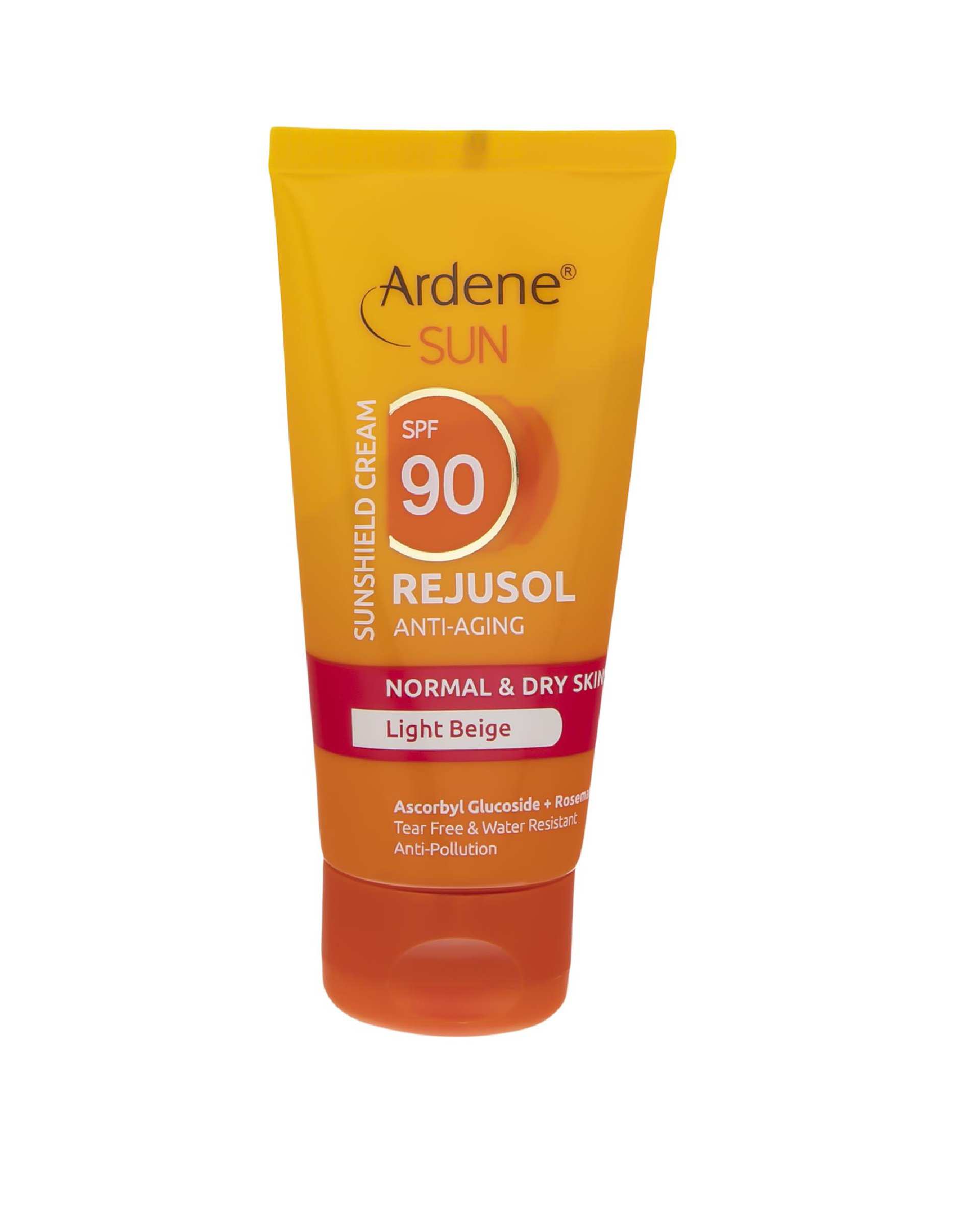 کرم ضد آفتاب رنگی SPF90 آردن سان Ardene Sun مدل Rejusol مناسب پوست معمولی و خشک رنگ بژ روشن