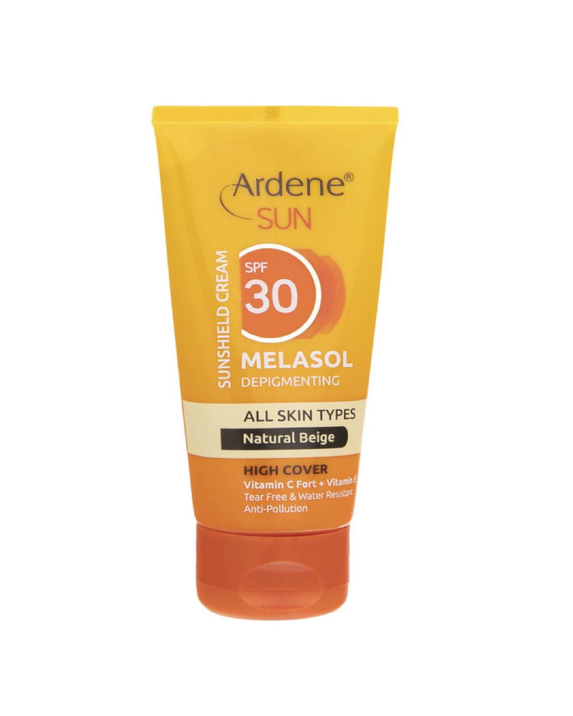 کرم ضد آفتاب رنگی ویتامینه SPF30 آردن سان Ardene Sun مدل Melasol مناسب انواع پوست حاوی ویتامین رنگ بژ طبیعی