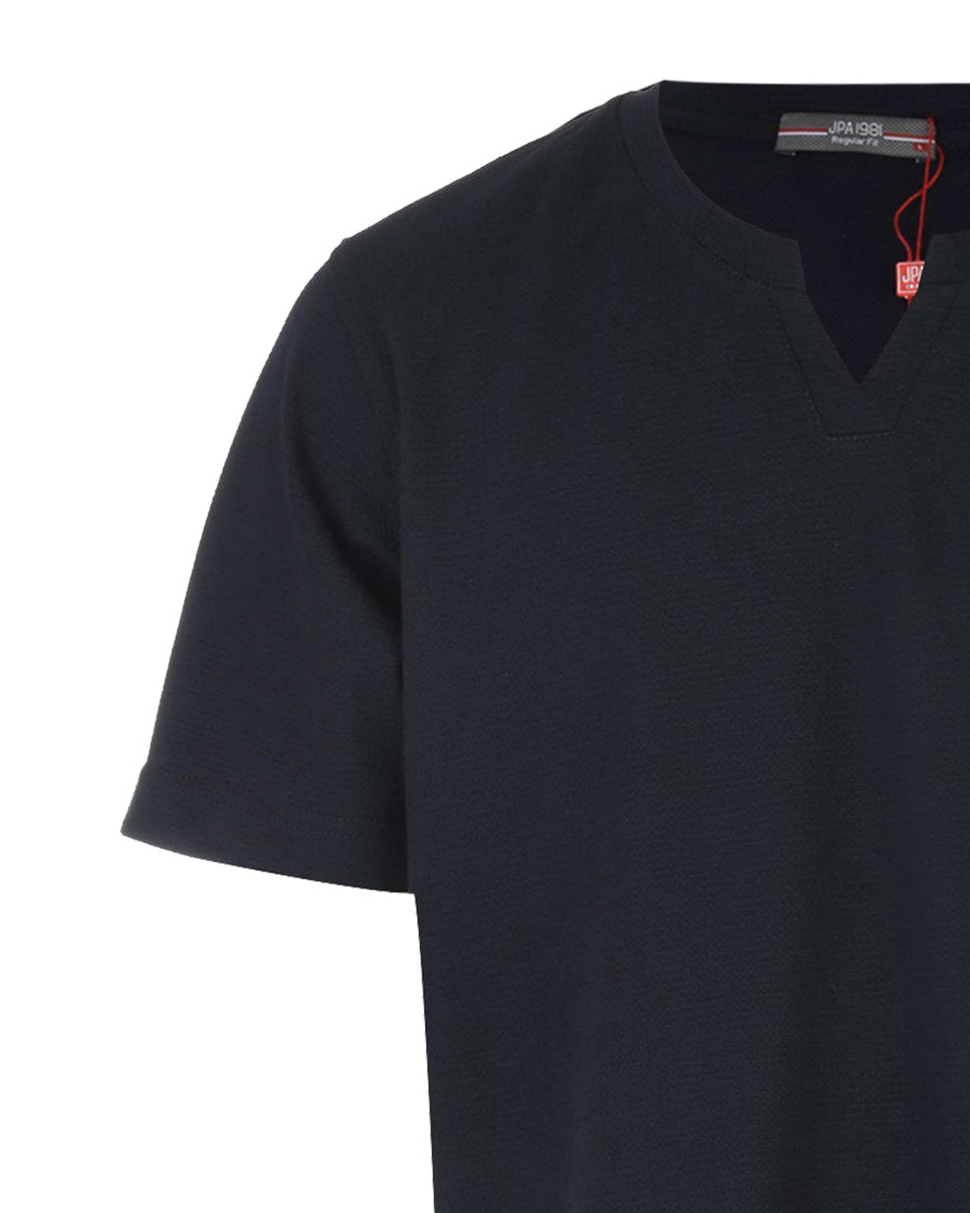 تی شرت مردانه نخی یقه کوبایی سرمه ای جی پی ای JPA کد 4011302381