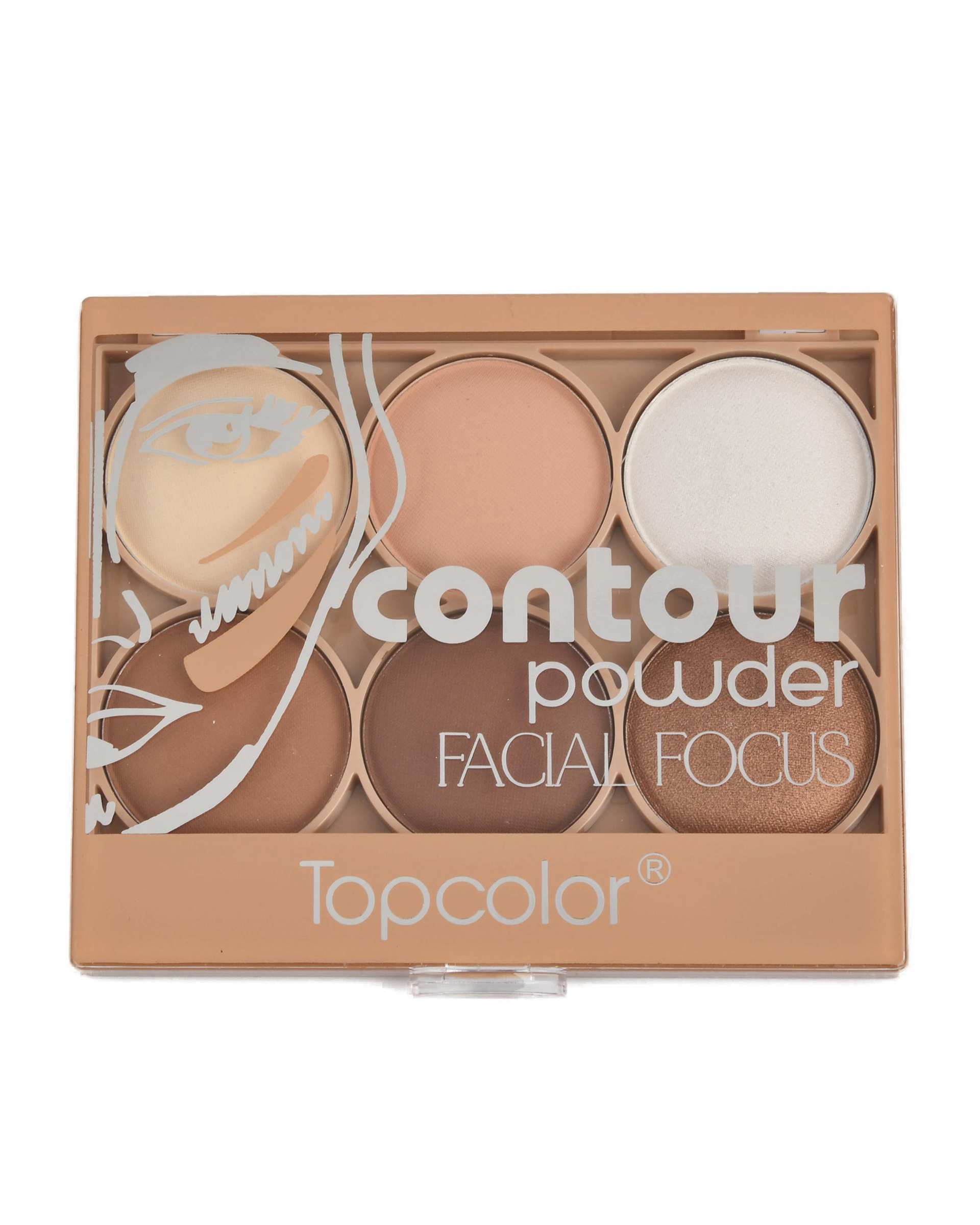 پالت کانتور 6 رنگ تاپ کالر Topcolor مدل FACIAL FOCUS شماره 01