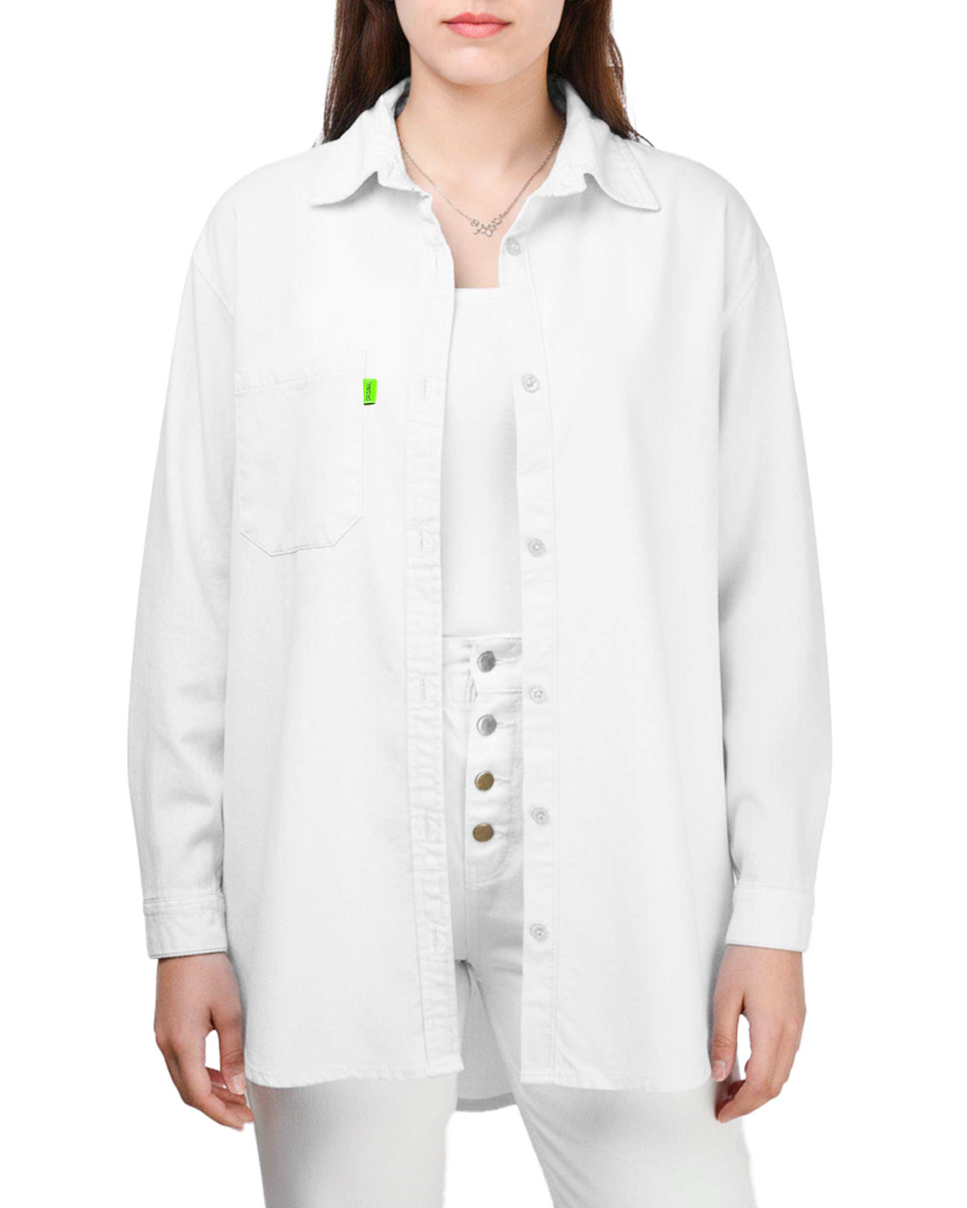 شومیز زنانه کتان کاغذی سفید آماهی Amahi