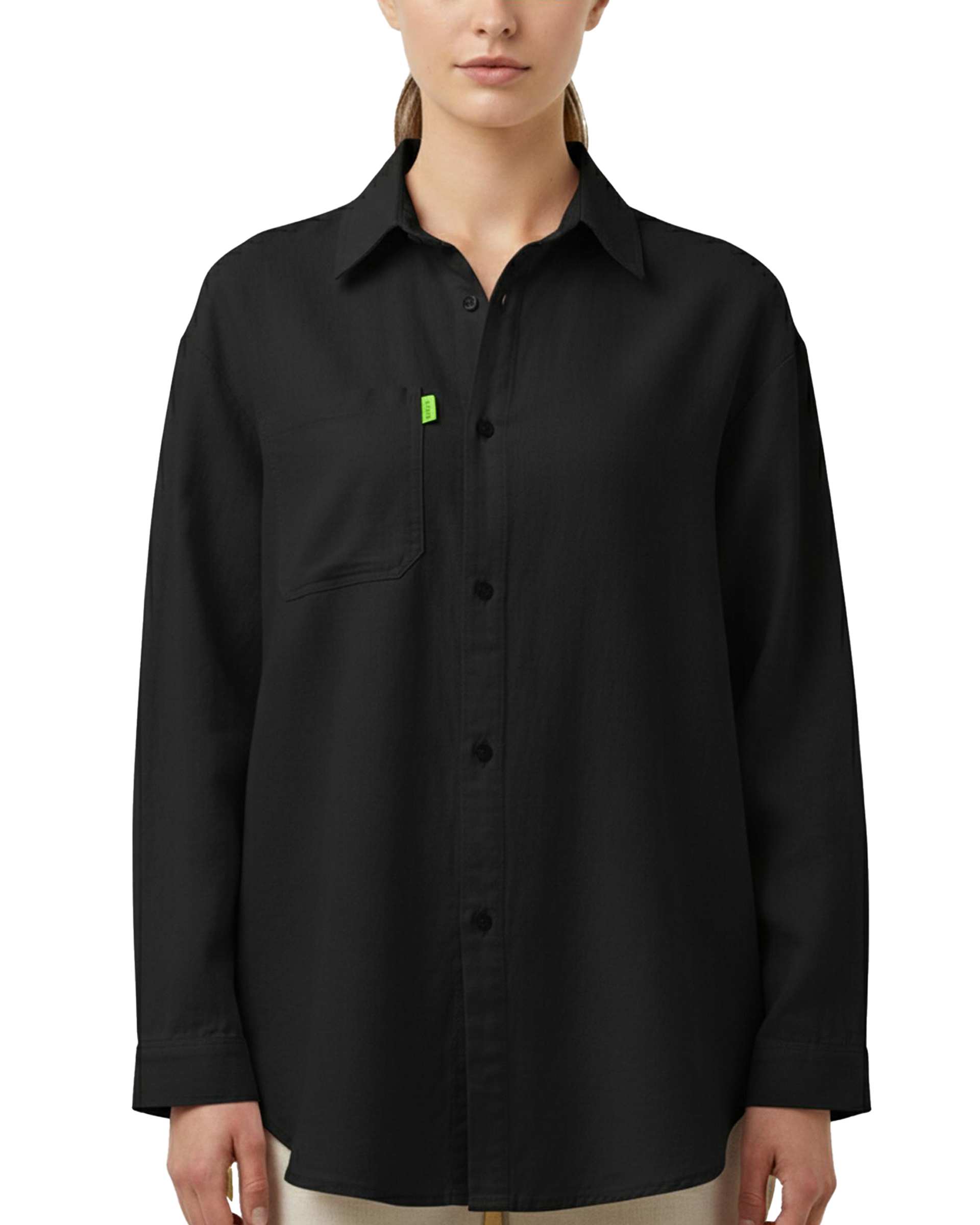 شومیز زنانه کتان کاغذی مشکی آماهی Amahi