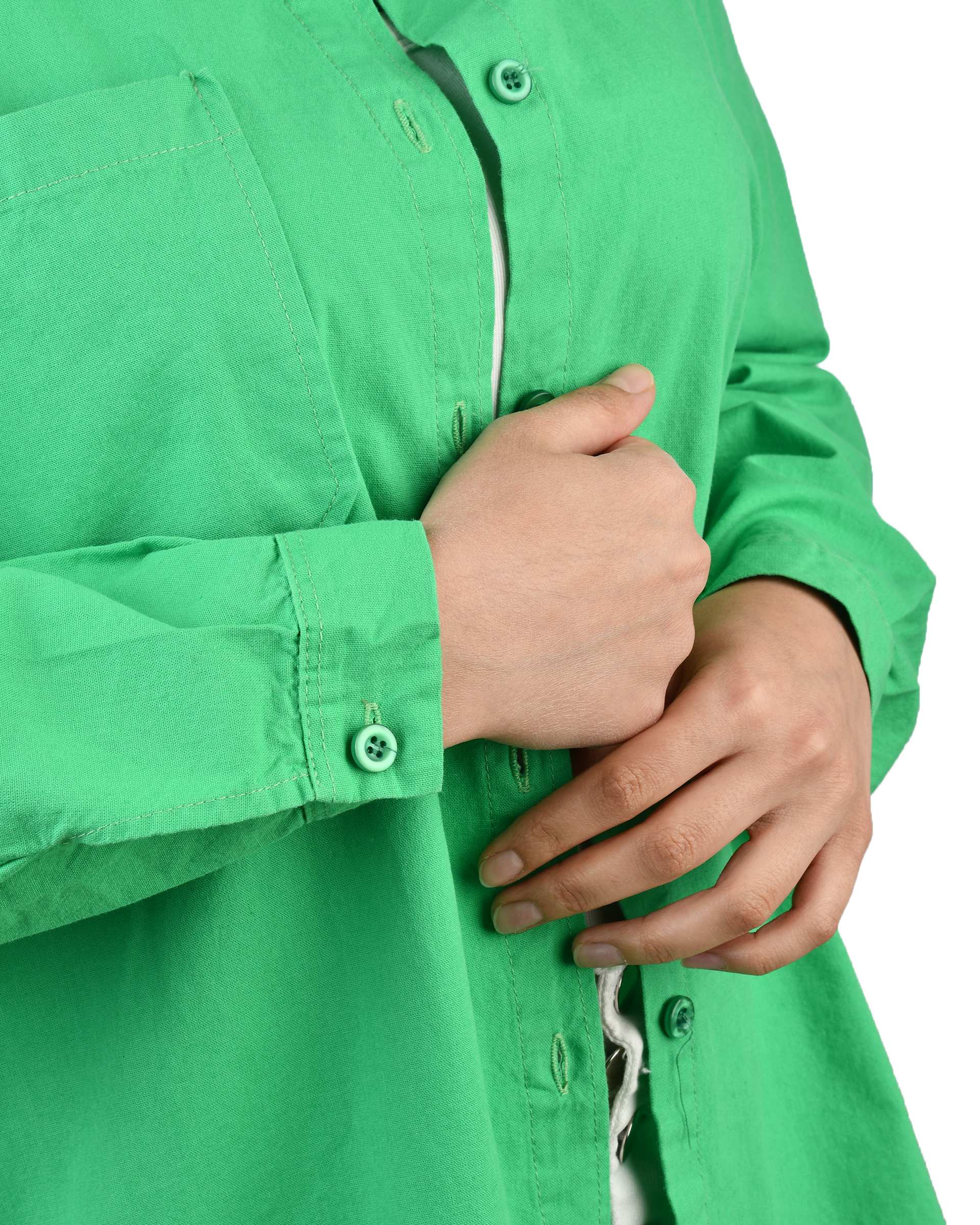 شومیز زنانه کتان کاغذی سبز آماهی Amahi