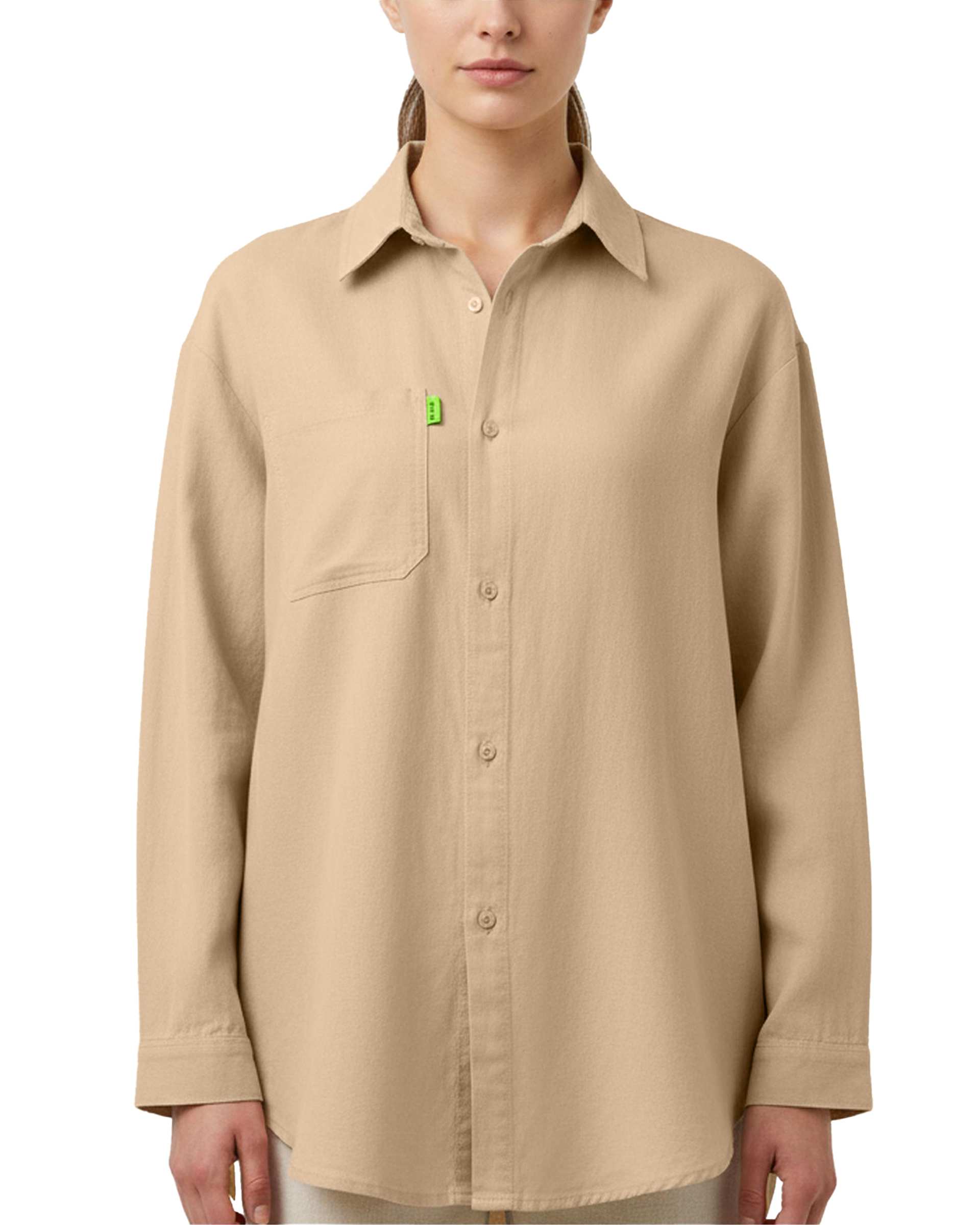 شومیز زنانه کتان کاغذی کرم آماهی Amahi