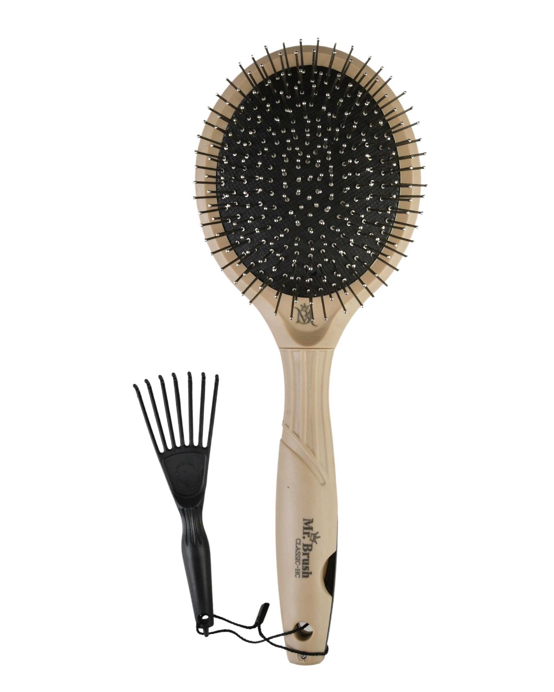 برس مو گرد همراه برس گره باز گن و ابزار تمیز کننده کفه برس کرم مستر براش Mr Brush