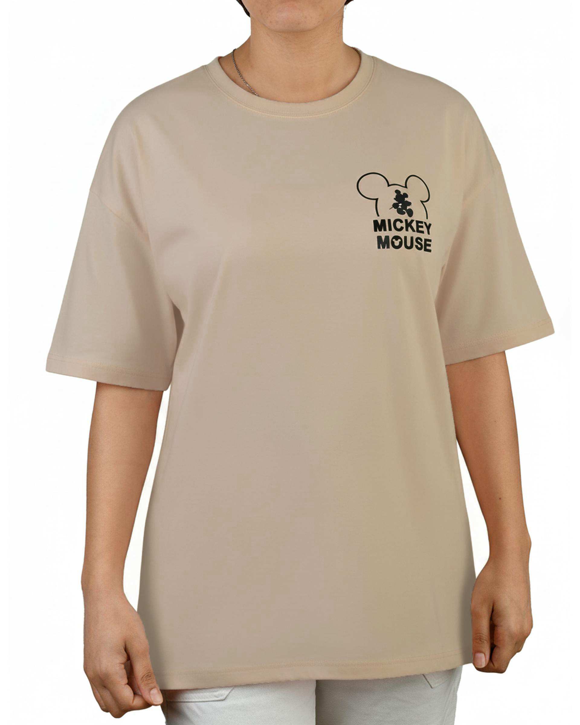 تی شرت زنانه یقه گرد کرم کیدی Kiddy کد 2542 طرح میکی موس