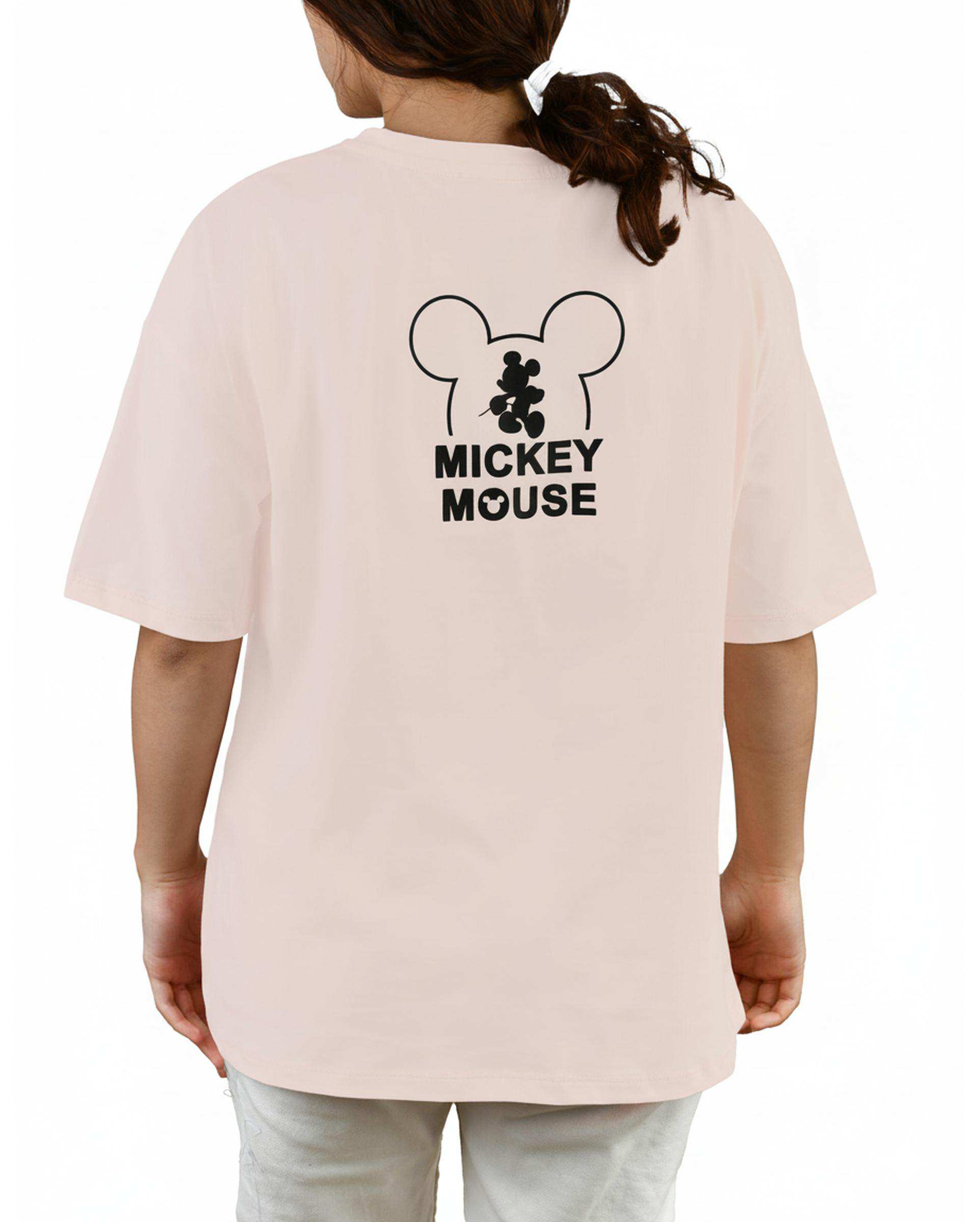 تی شرت زنانه یقه گرد گلبهی کیدی Kiddy کد 2542 طرح میکی موس