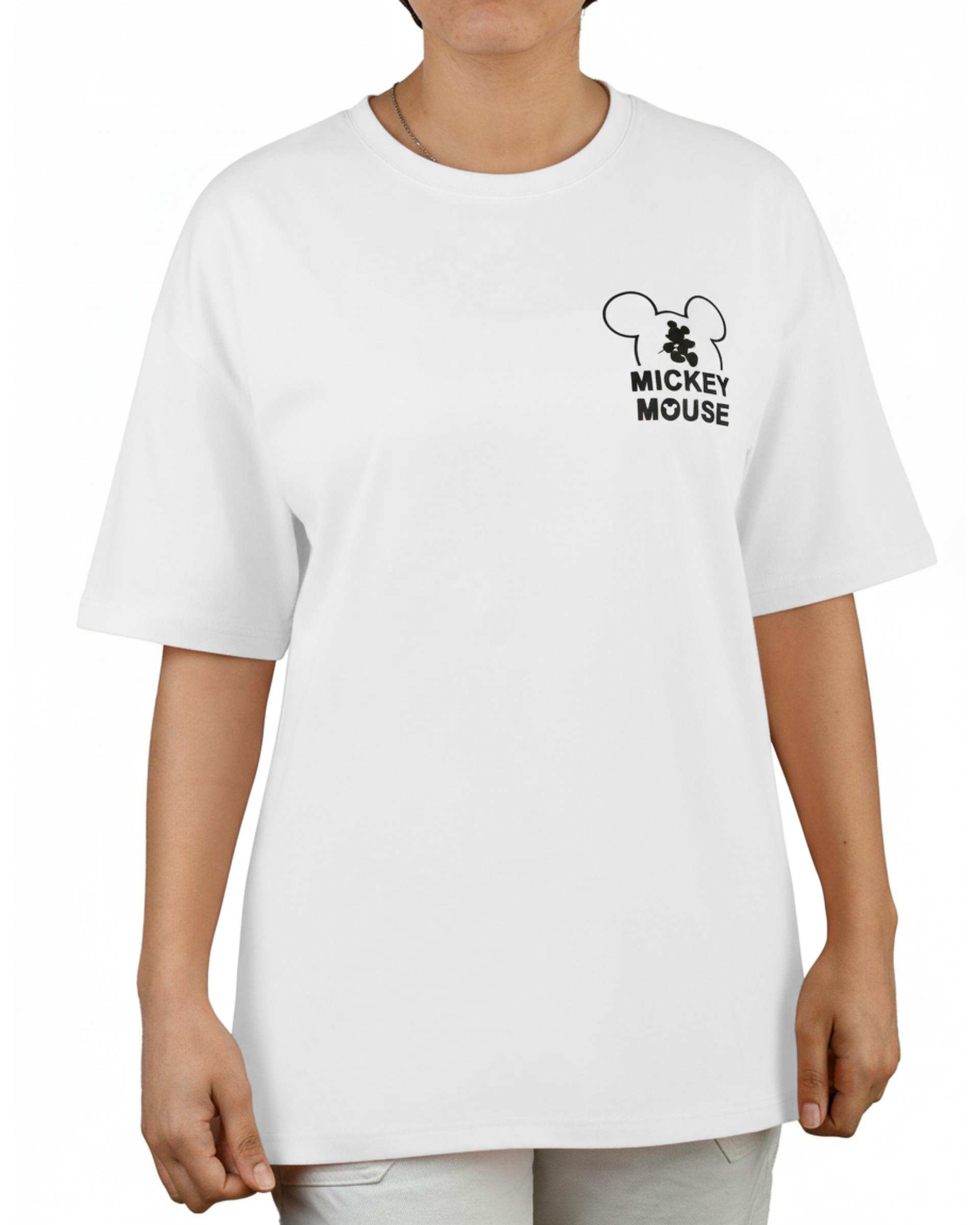 تی شرت زنانه یقه گرد سفید کیدی Kiddy کد 2542 طرح میکی موس